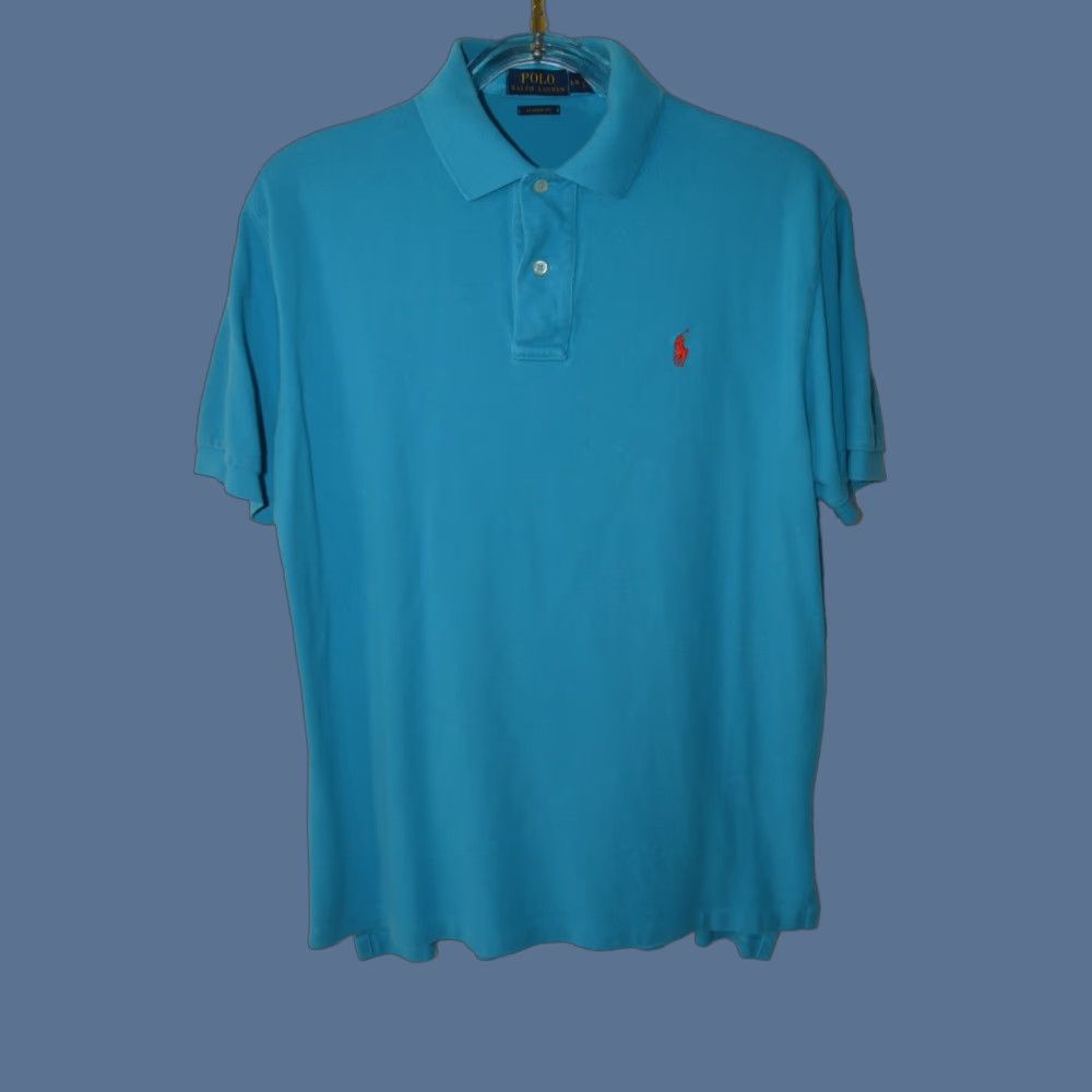 Ralph Lauren Ralph Lauren Polo Polo SS Shirt Blue Classic Fit Large Cotton Men's Polo Shirt Vintage? No Size US L / EU 52-54 / 3 - 1 Thumbnail
