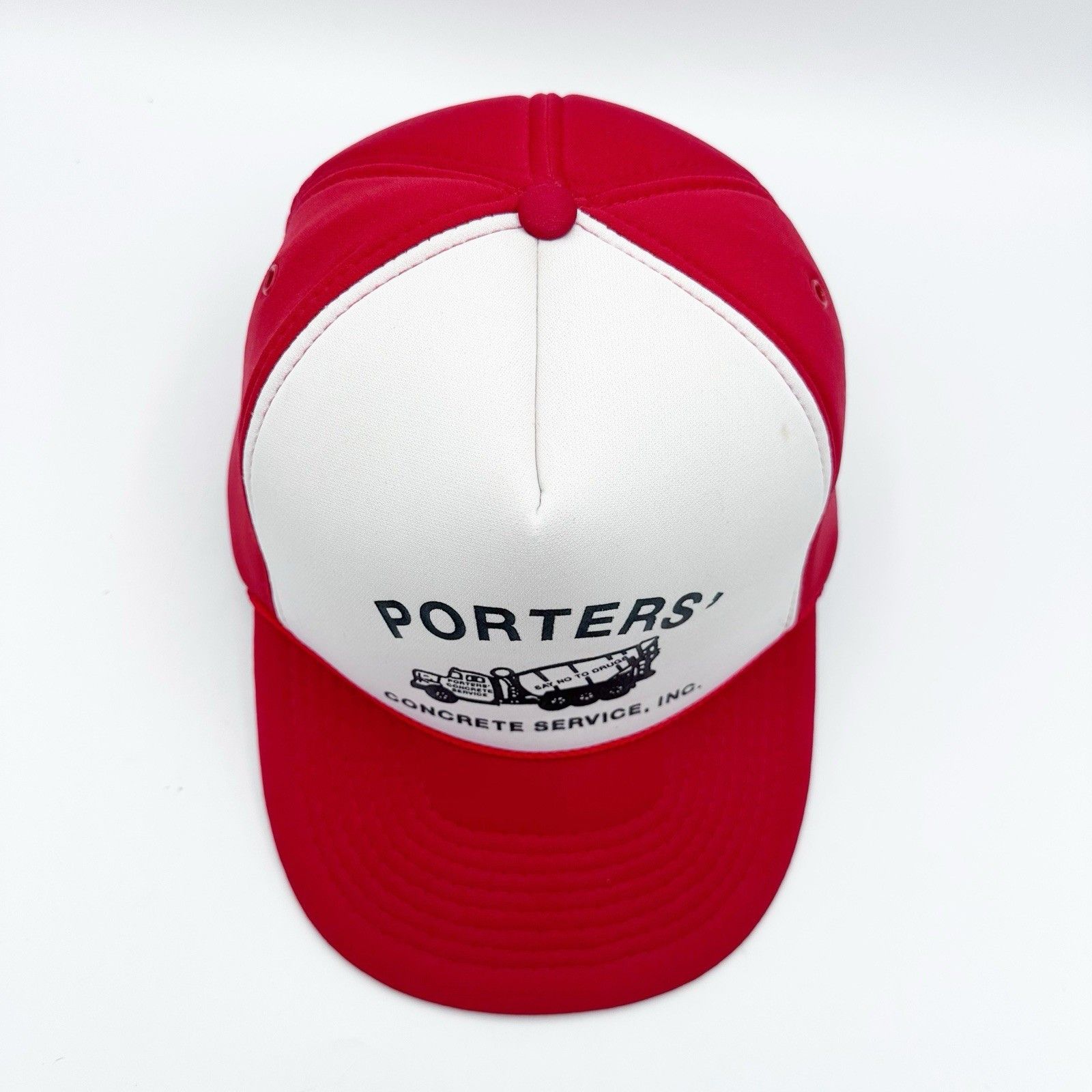 Vintage Vintage Porters' Conctrete All Foam Snapback Trucker Hat Red Size ONE SIZE - 7 Thumbnail