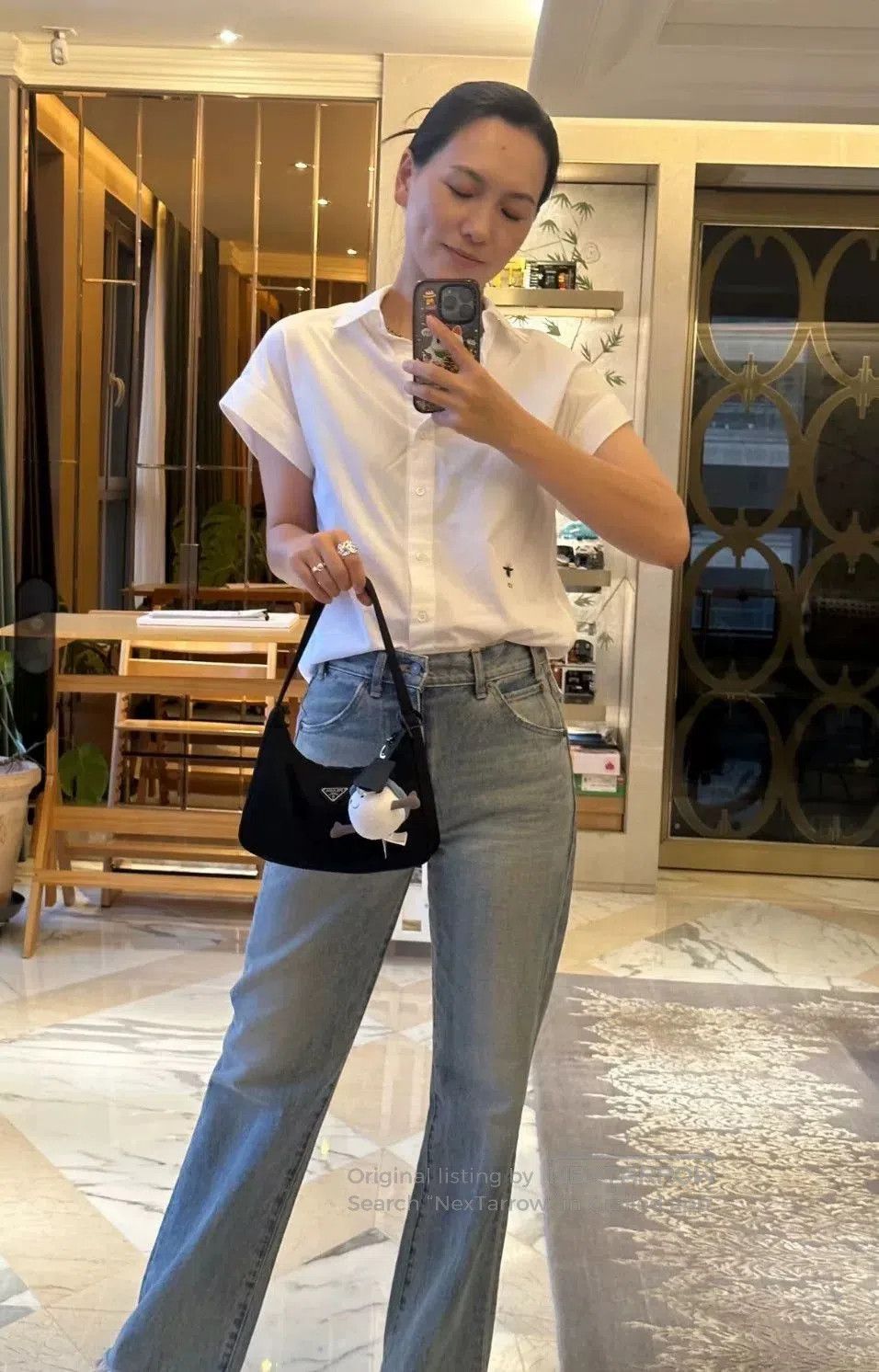 Dior Dior White Short-Sleeve Bee Embroidery Shirt. Size XXS / US 00 / IT 34 - 1 Thumbnail