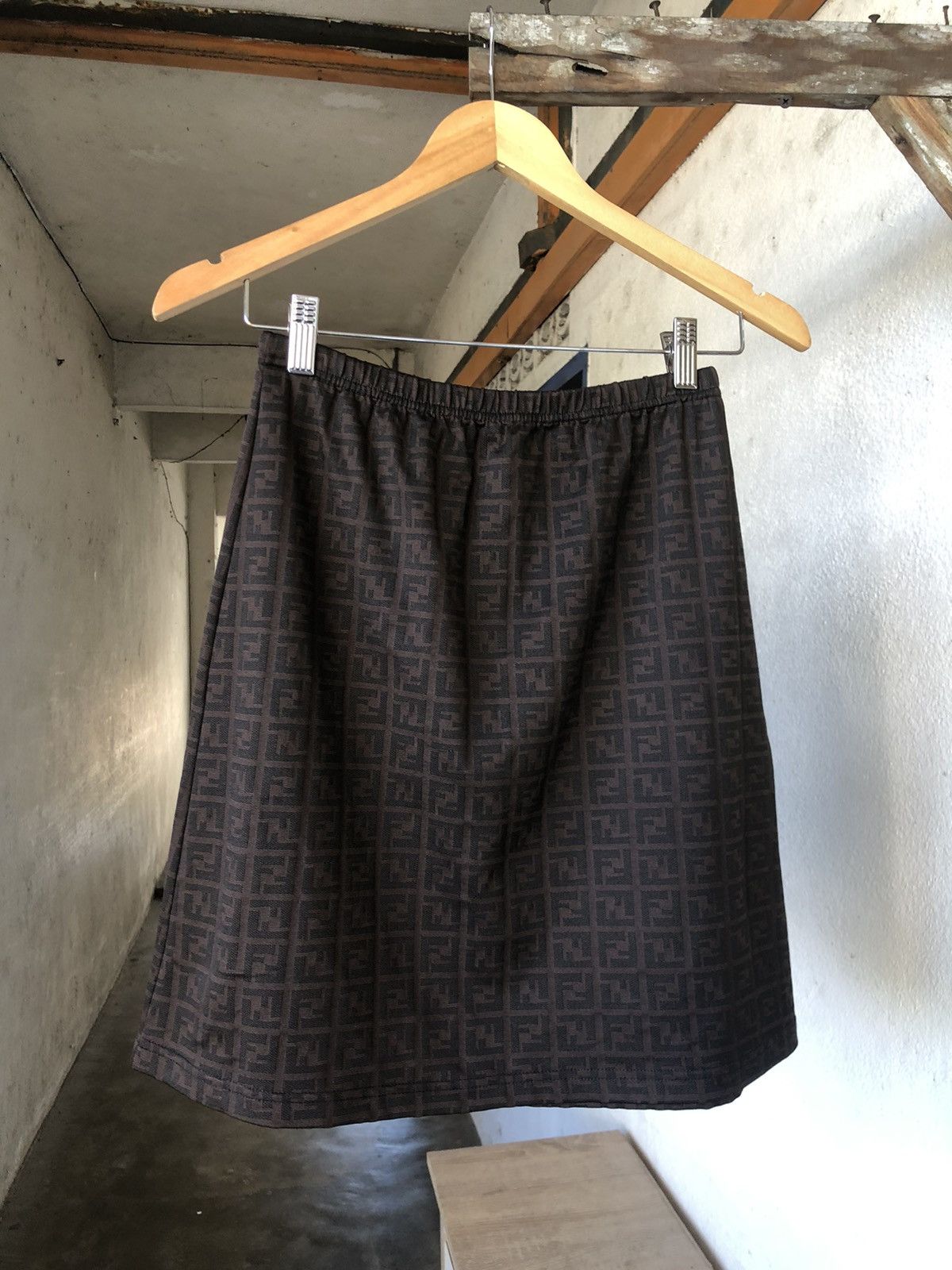 Fendi Vintage Fendi Zucca Monogram Stretchable Mini Skirt Size 30" / US 8 / IT 44 - 3 Thumbnail