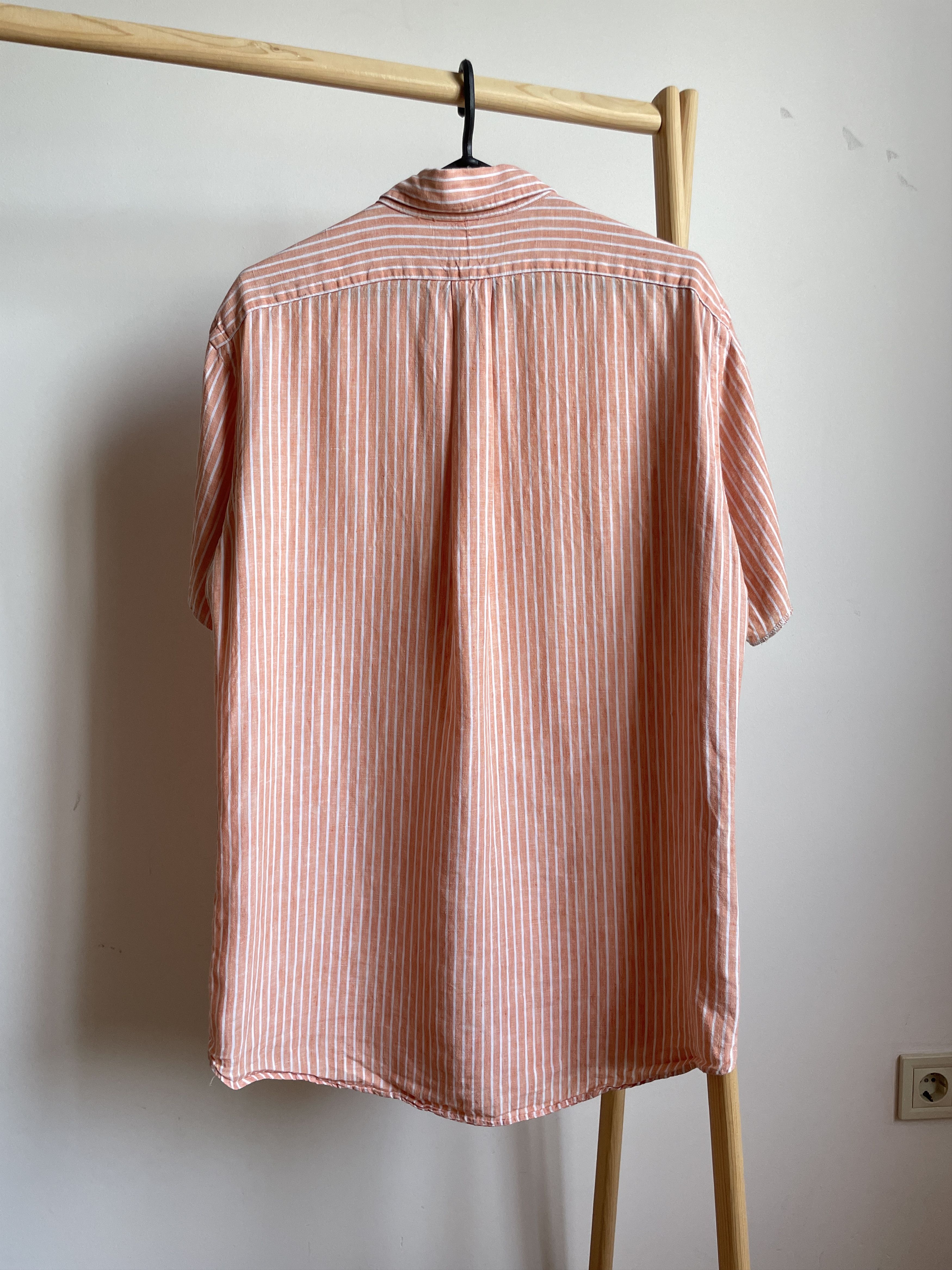 Polo Ralph Lauren Polo Ralph Lauren Vintage Salmon Striped S/S Linen Shirt Size US L / EU 52-54 / 3 - 2 Thumbnail