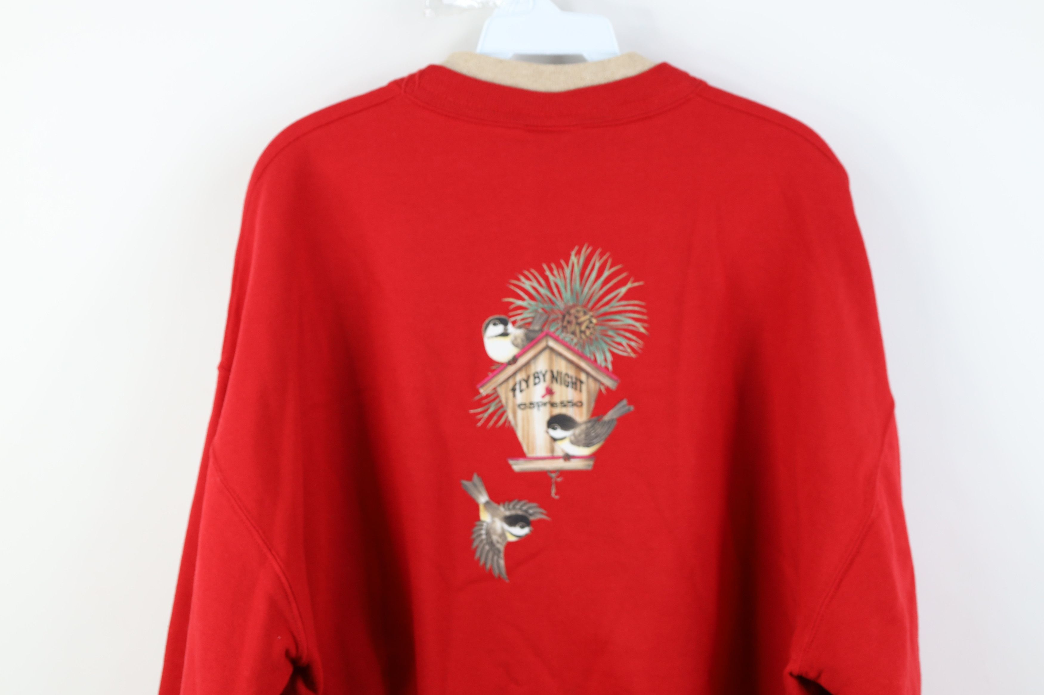 Vintage Deadstock Vintage 90s Christmas Nature Bird Sweatshirt Red Size XL / US 12-14 / IT 48-50 - 14 Thumbnail