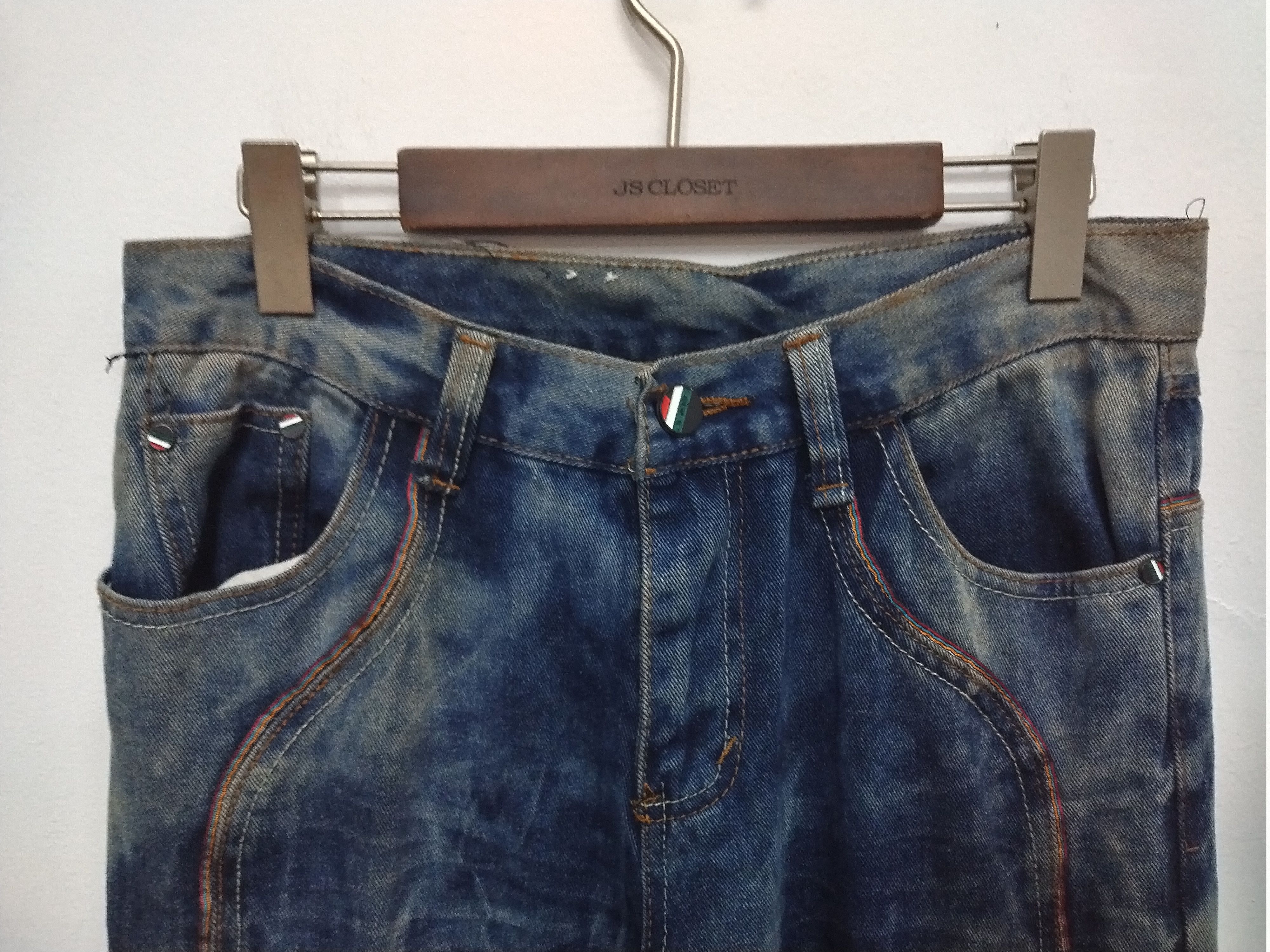 Seditionaries Crazy acid wash jeans Punk Goth Distressed Five Dime Jeans Size US 30 / EU 46 - 7 Thumbnail