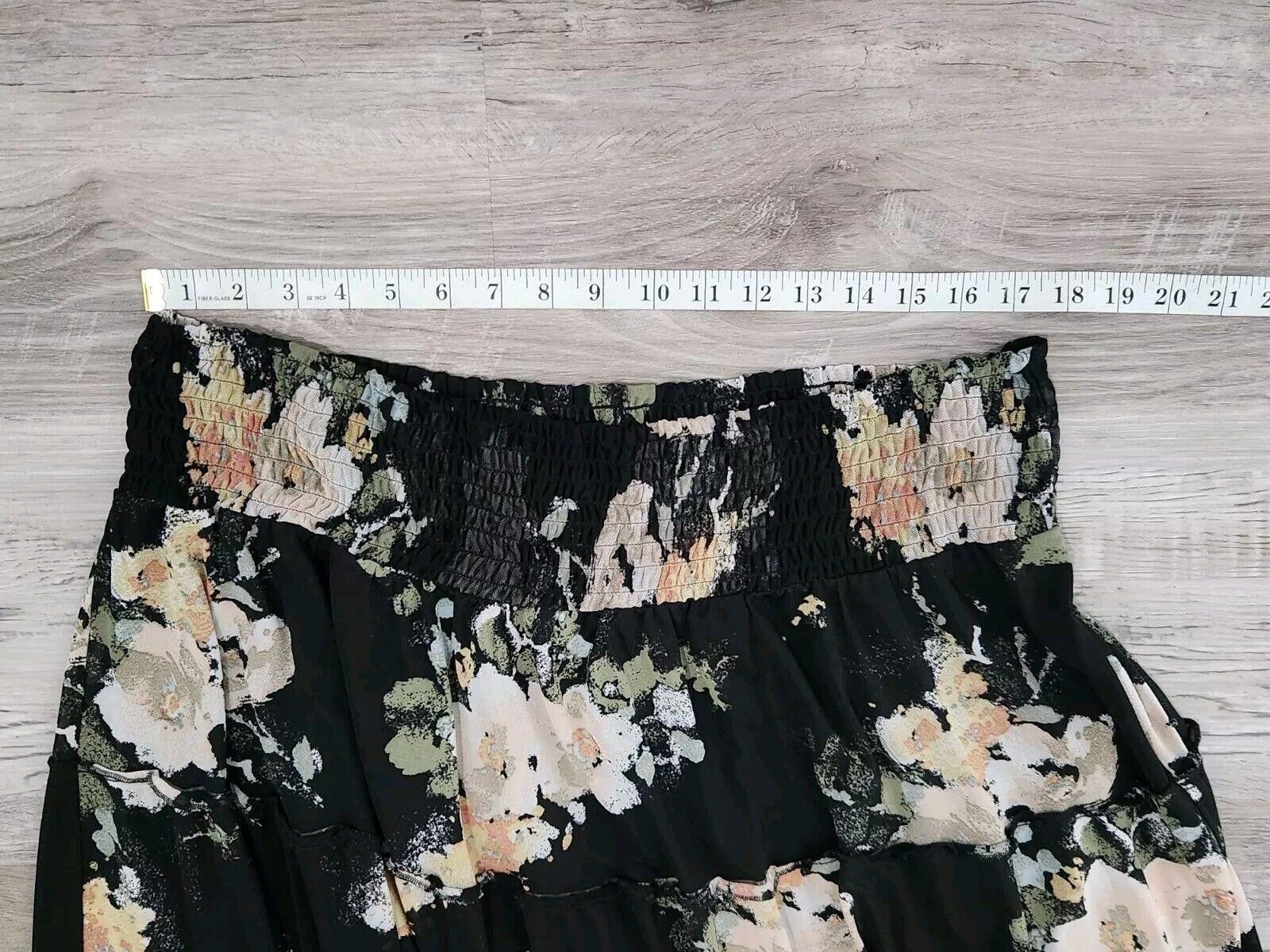 Designer American Rag Cie Maxi Skirt 2x Plus Size Lined Black Floral Size 42" / US 20 - 5 Thumbnail