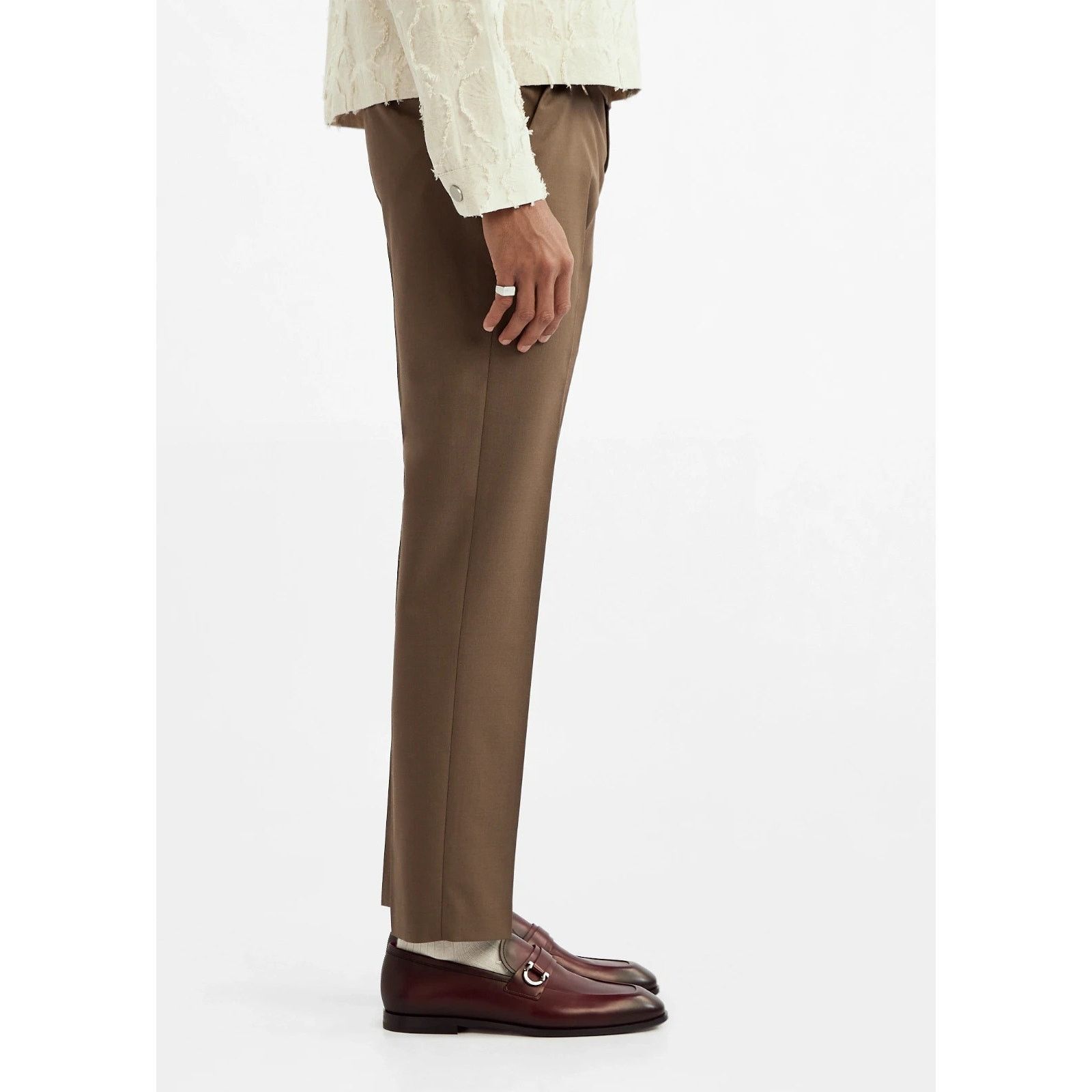Salvatore Ferragamo FERRAGAMO BURGUNDY LEATHER FLORIO GANCINI LOGO LOAFERS 9 EE Size US 10 / EU 43 - 2 Thumbnail