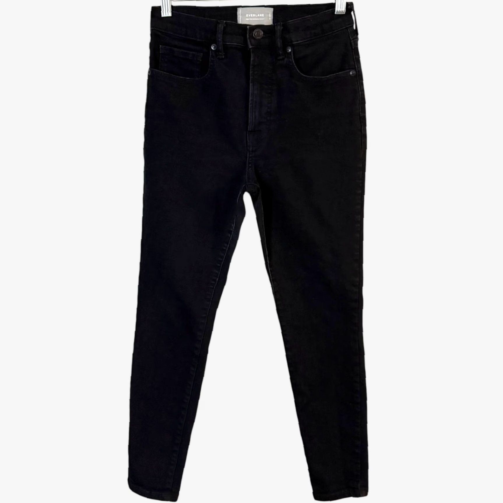 Everlane VINTAGE Everlane Skinny Ankle Denim Jeans Black Women's 28 High-Rise Authentic Stretch Size 28" / US 6 / IT 42 - 2 Thumbnail