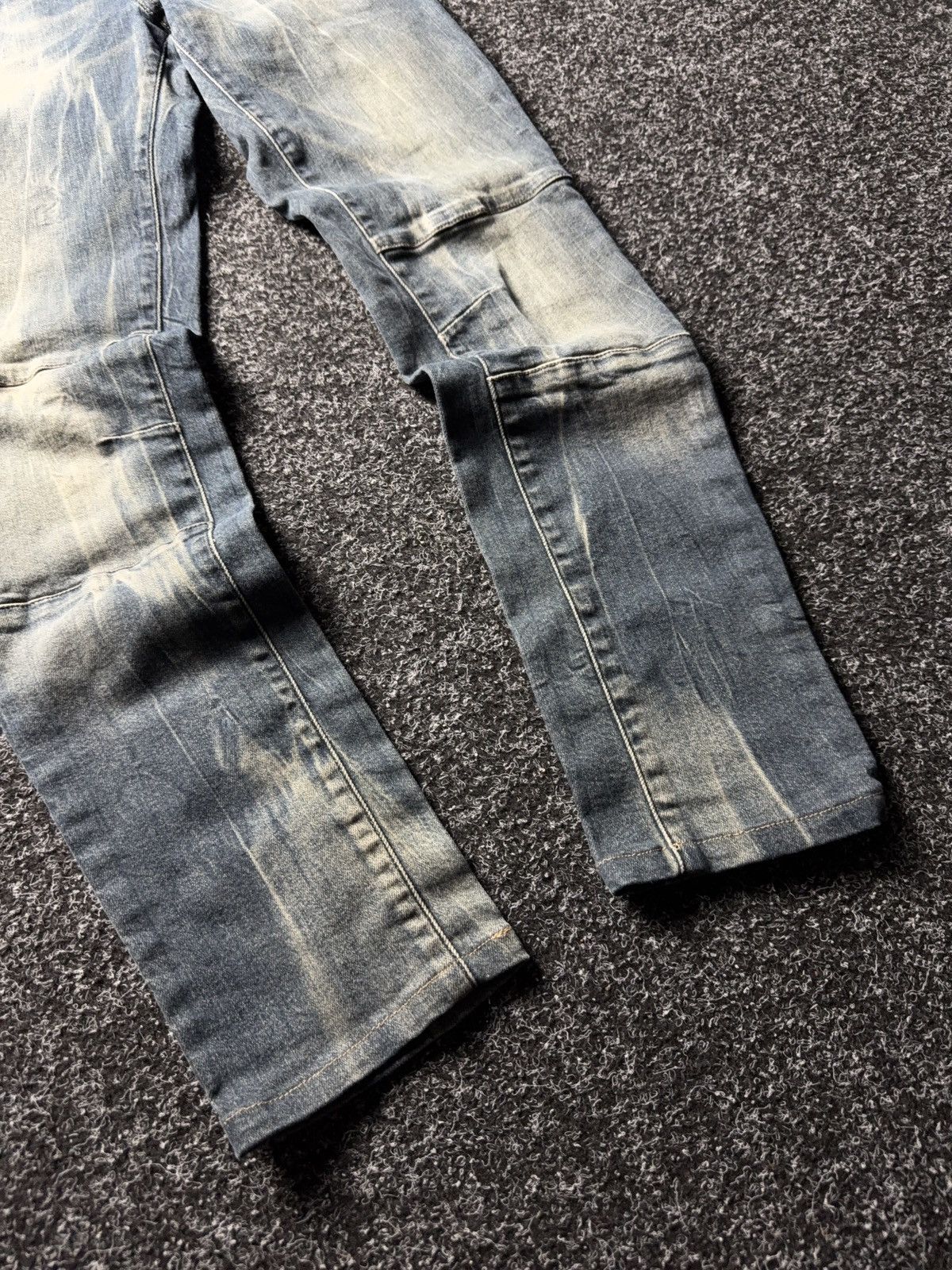 Diesel 00s Diesel JEGONFIRE Moto Faded Denim Jeans Slim Straight Size 27" / US 4 / IT 40 - 4 Thumbnail