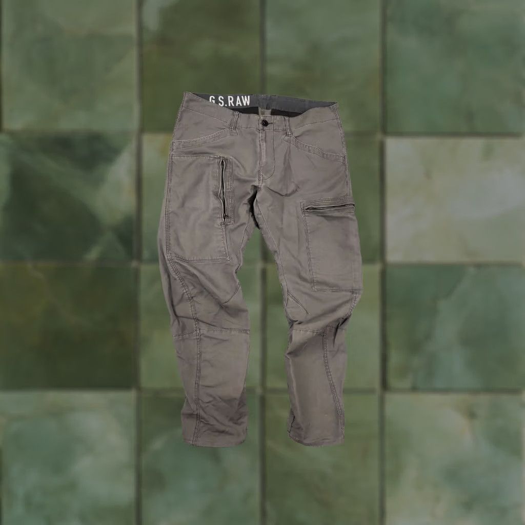 G-Star VINTAGE G-Star Powel 3D Multi pocket Cargo Zip Pants 36 Gray CN Cotton Casual Travel Workwear Men 90s 2000s Style Size US 36 / EU 52 - 1 Thumbnail