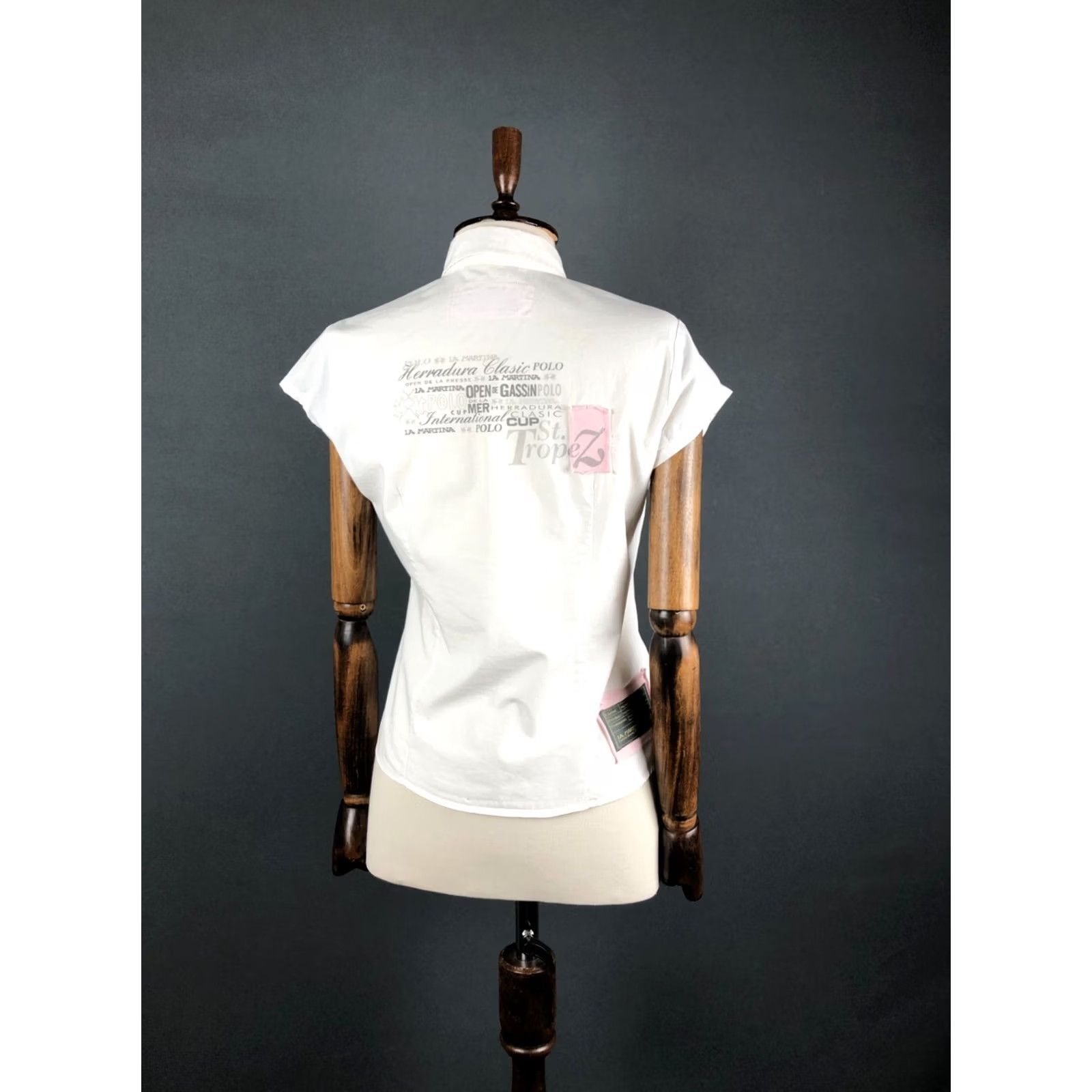 La Martina LA MARTINA Women's Blouse Shirt White Cotton Short Sleeve Size 3 Size XS / US 0-2 / IT 36-38 - 3 Thumbnail