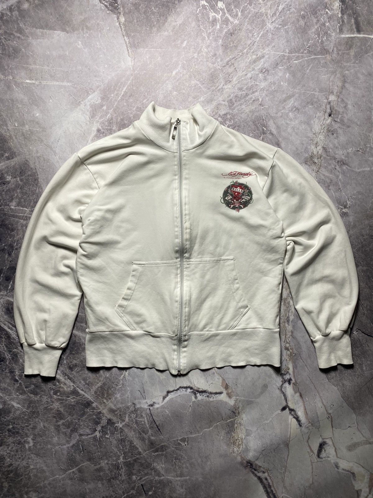 Christian Audigier × Ed Hardy × Vintage Vintage Ed Hardy Zip Sweatshirt Size L / US 10 / IT 46 - 3 Thumbnail
