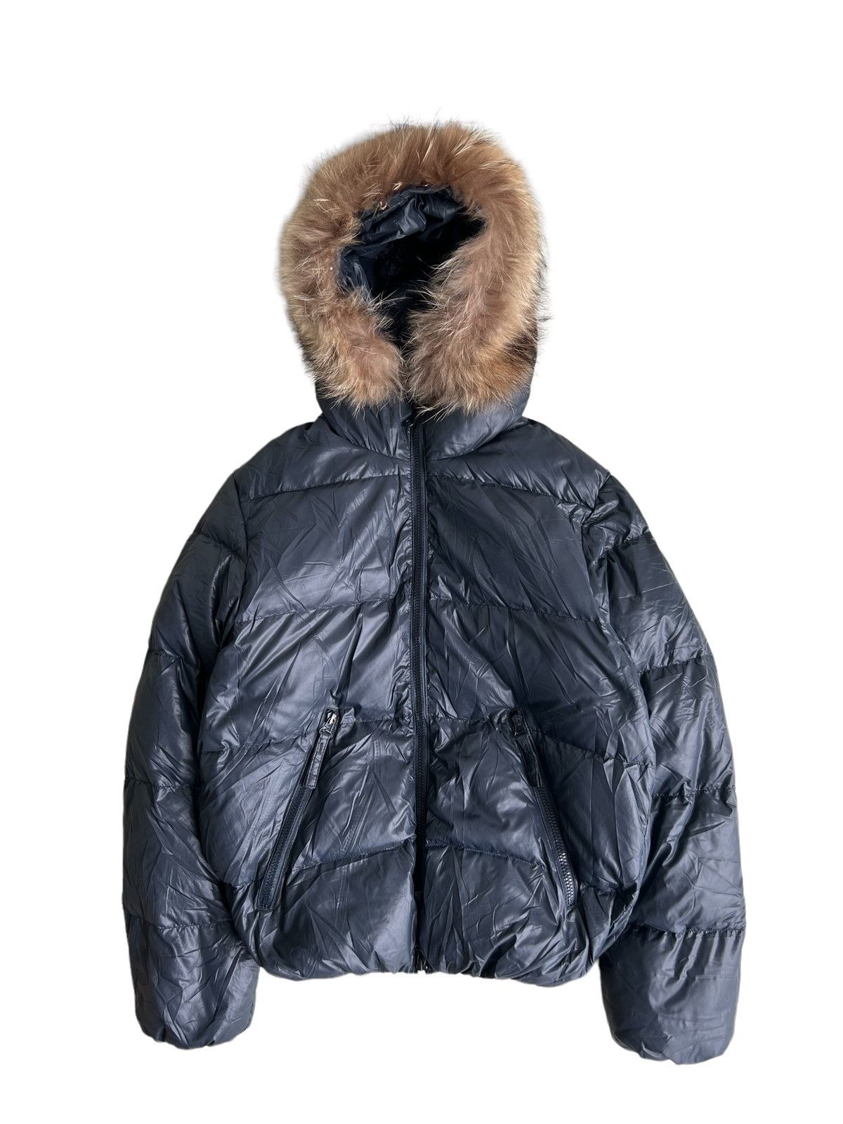 Duvetica puffer coat with raccon fur good trim outlet