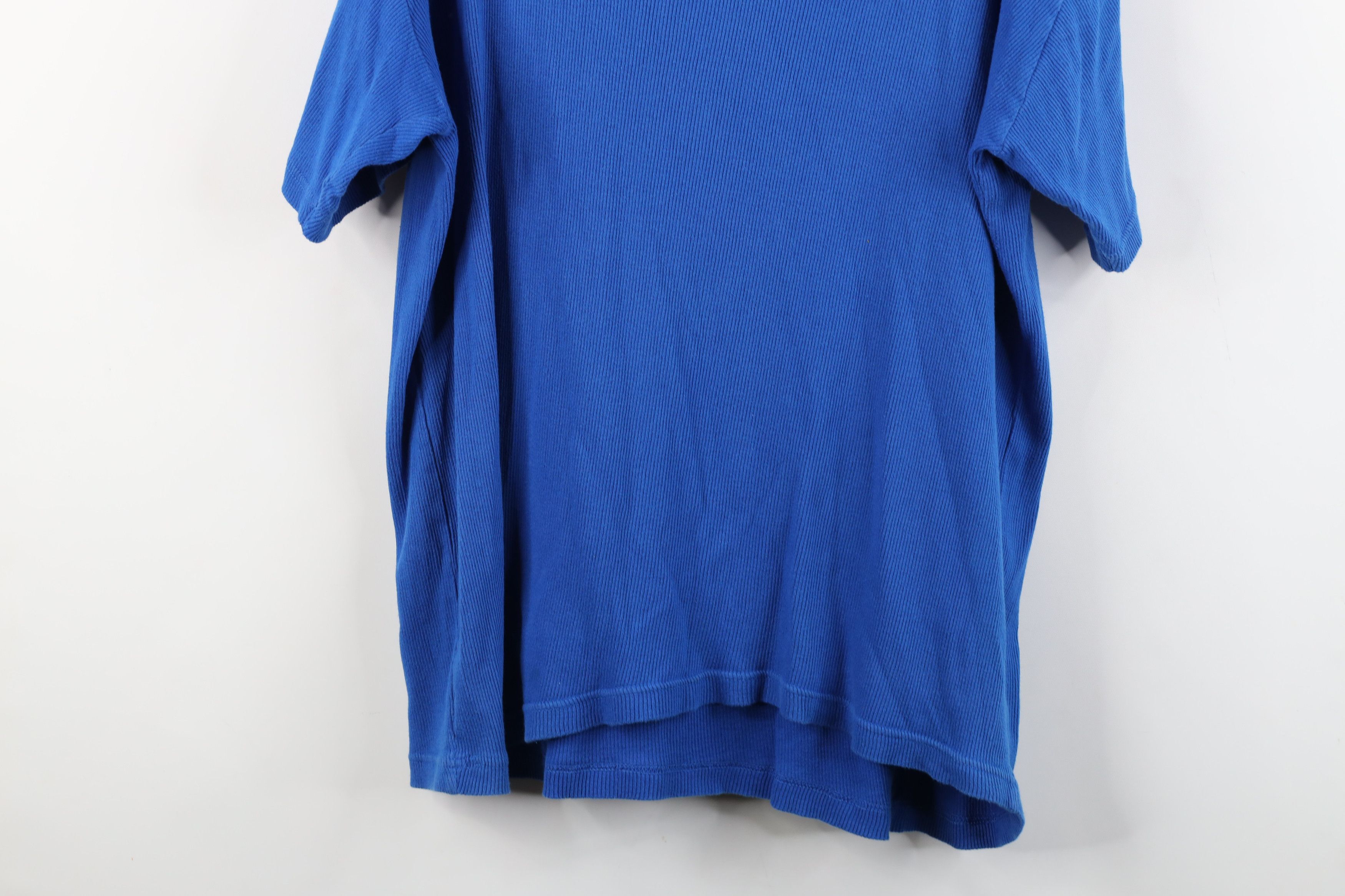 Fubu Vintage 90s Y2K FUBU Ribbed Knit Short Sleeve T-Shirt Blue Size US XXL / EU 58 / 5 - 14 Thumbnail