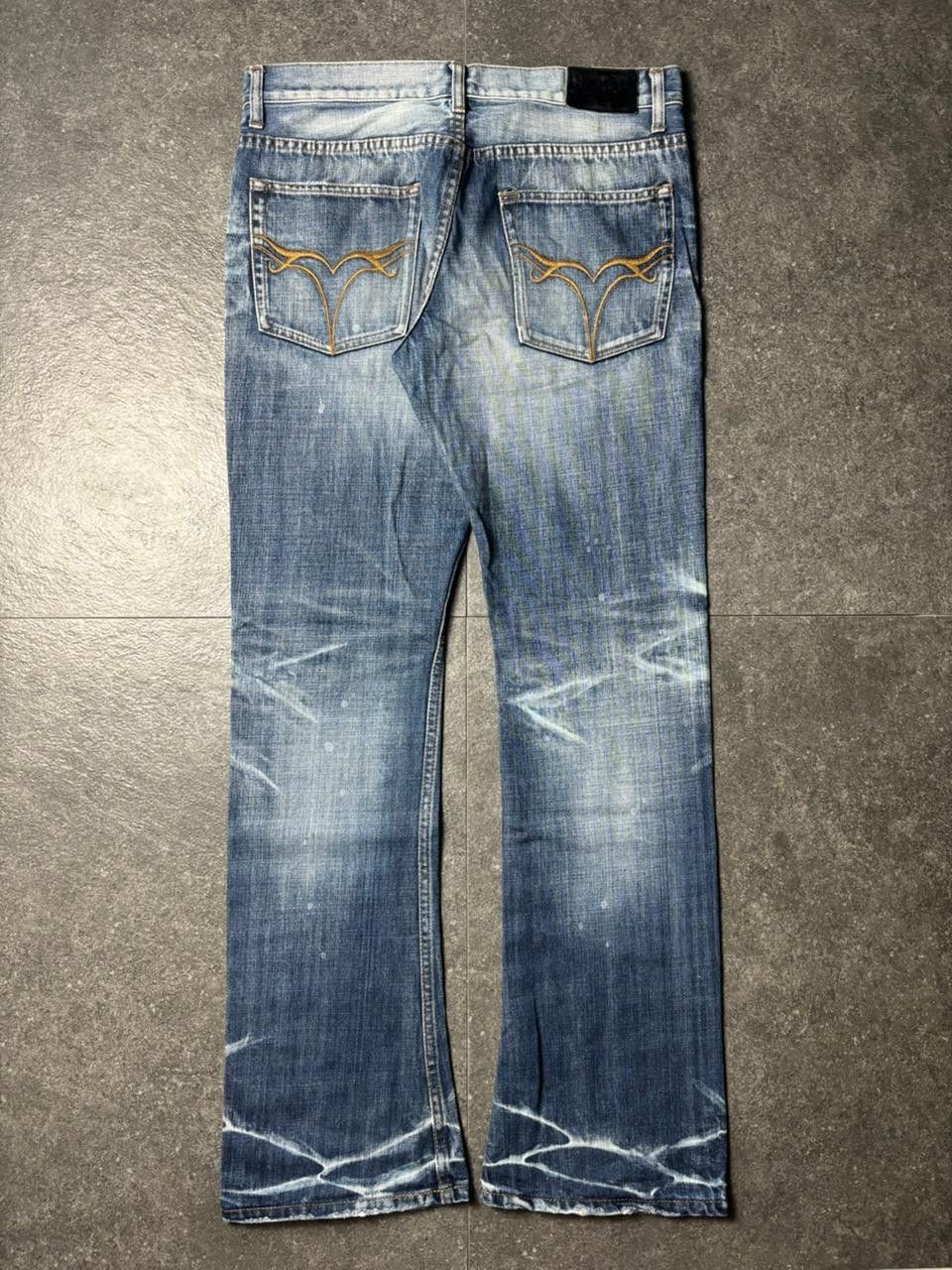 JACKROSE 2000s Jackrose Clas Marks Distressed Bootcut Jeans Size US 31 - 11 Thumbnail