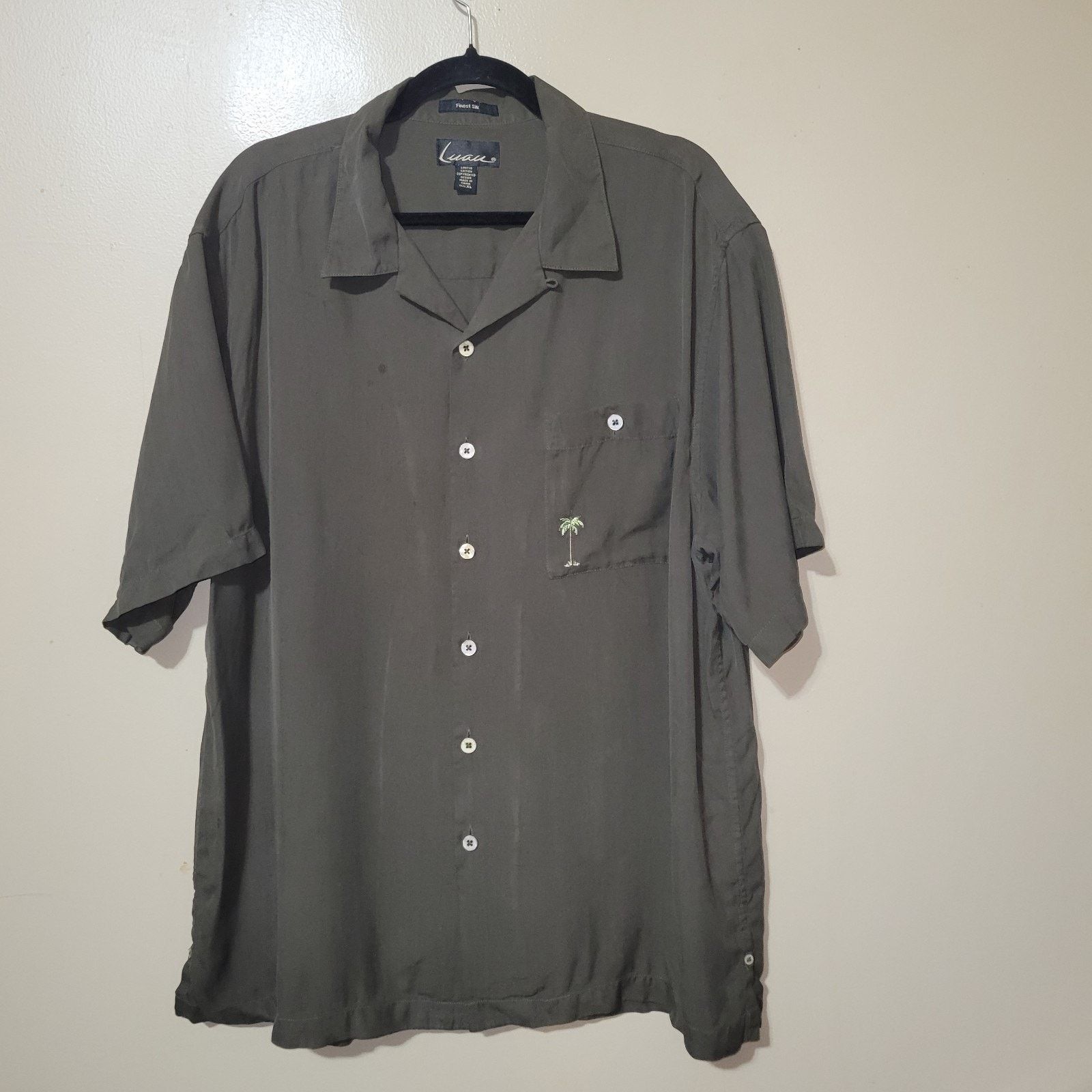 & Other Stories LUAU Men's Shirt Black XL 100% Silk Palm Tree Limited Size US XL / EU 56 / 4 - 1 Thumbnail