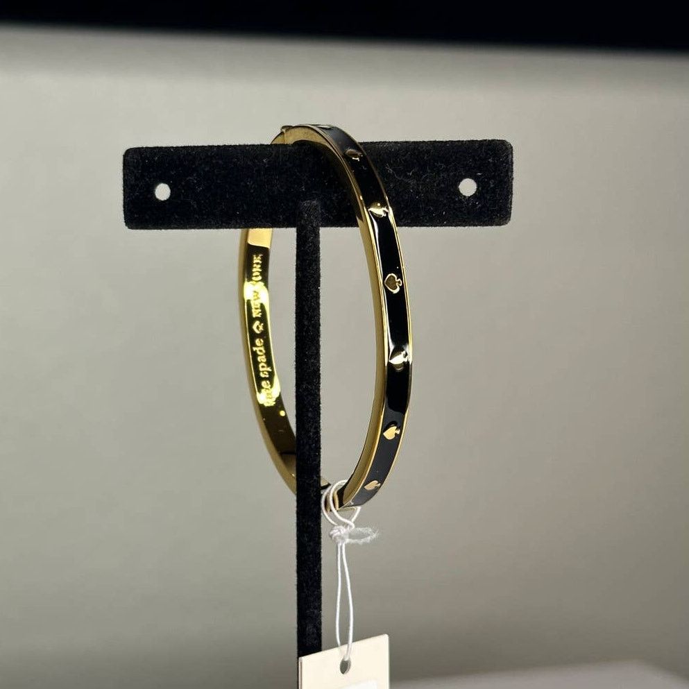 Kate Spade Kate Spade Enamel Gold Tone Spot The Spade Bangle Bracelet Size ONE SIZE - 3 Thumbnail