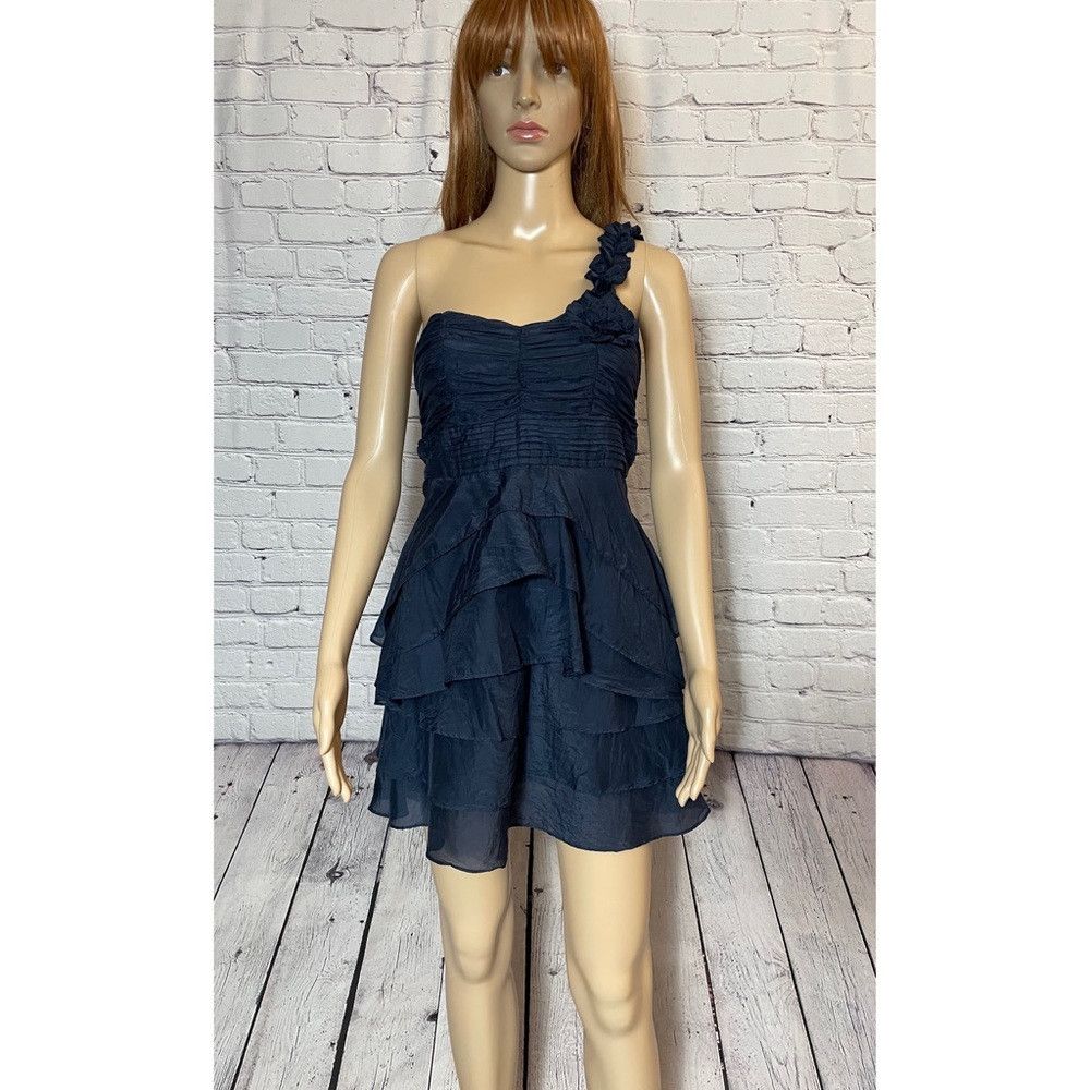 Other Miss Minuet Cotton Silk One Shoulder Blue Mini Dress Size S Size S / US 4 / IT 40 - 1 Thumbnail