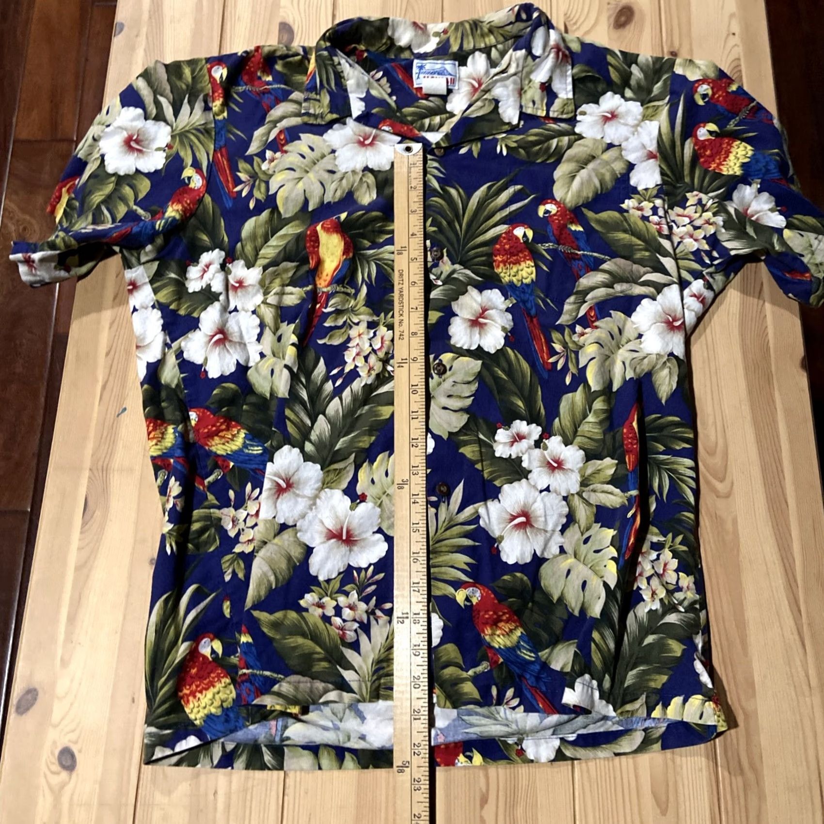 Vintage VINTAGE Hawaii Hawaiian Tropical Shirt Mens L Blue Cotton 100% Button-Up Short Sleeve Floral Cockatoo Macaw Hawaiian Theme Size US L / EU 52-54 / 3 - 5 Thumbnail