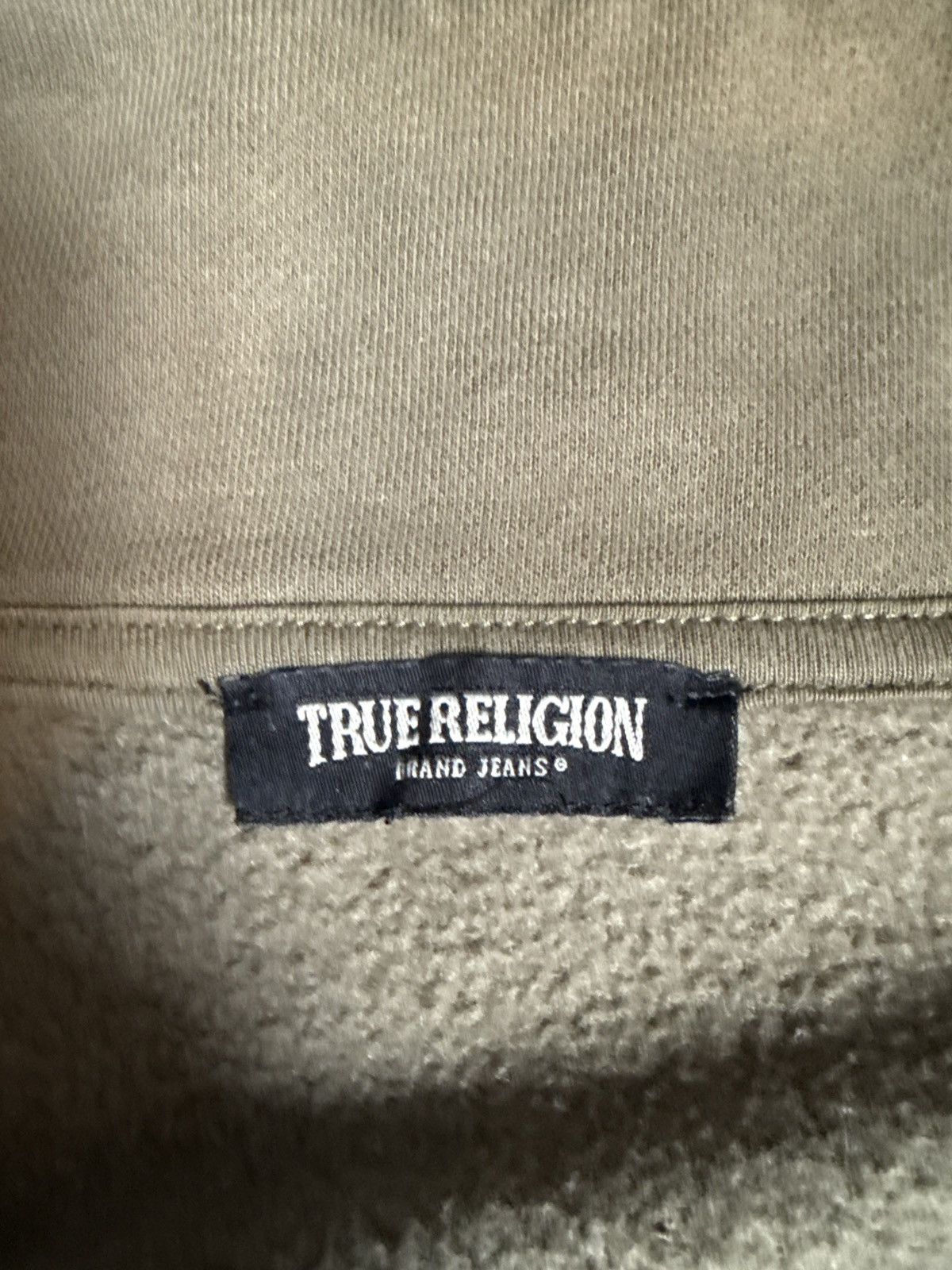 True Religion True Religion Quarter Zip Hoodie Olive Size Large Stained Size US L / EU 52-54 / 3 - 5 Thumbnail