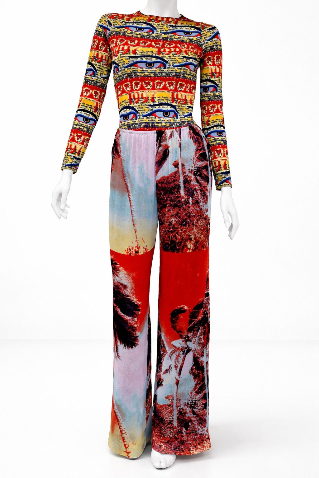 Jean Paul Gaultier Jean Paul Gaultier Palm Tree Sheer Mesh Man Trousers Pants Size US 30 / EU 46 - 3 Thumbnail