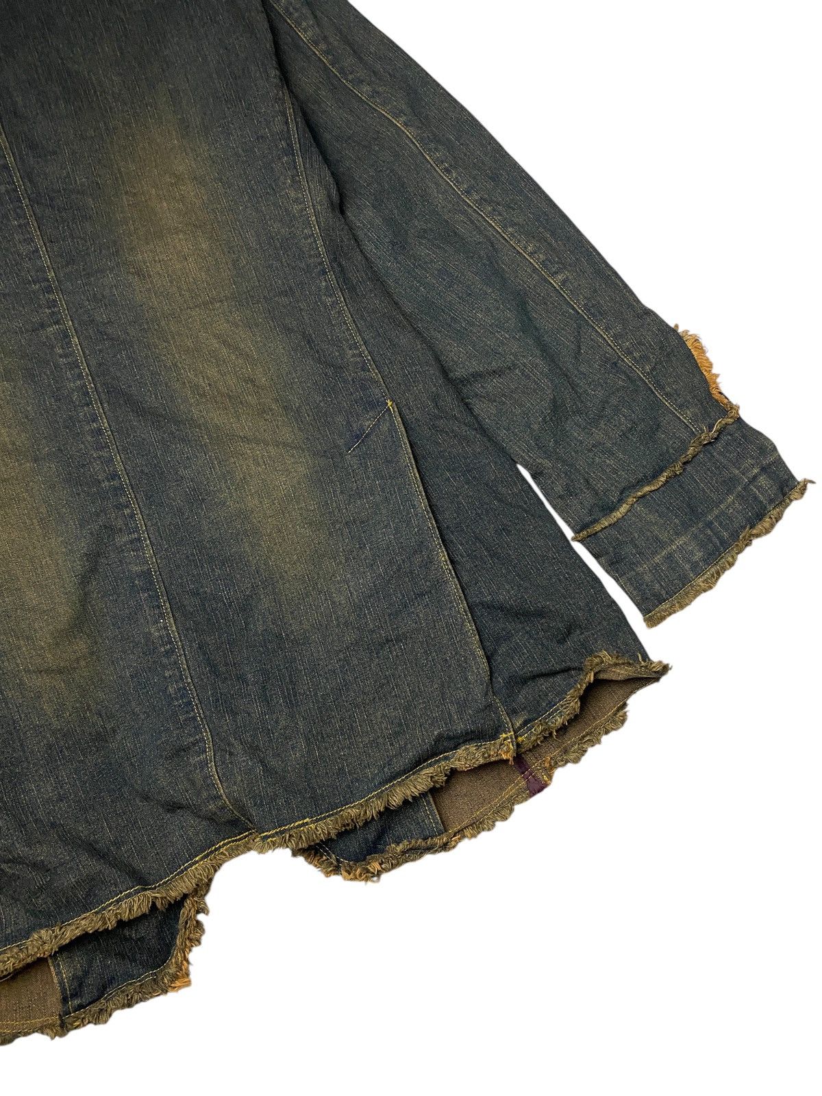 If Six Was Nine × Japanese Brand × Le Grande Bleu (L.G.B.) 2000's Tornado Mart Mudwash Fringe Tribal Denim Coat Size US M / EU 48-50 / 2 - 8 Thumbnail