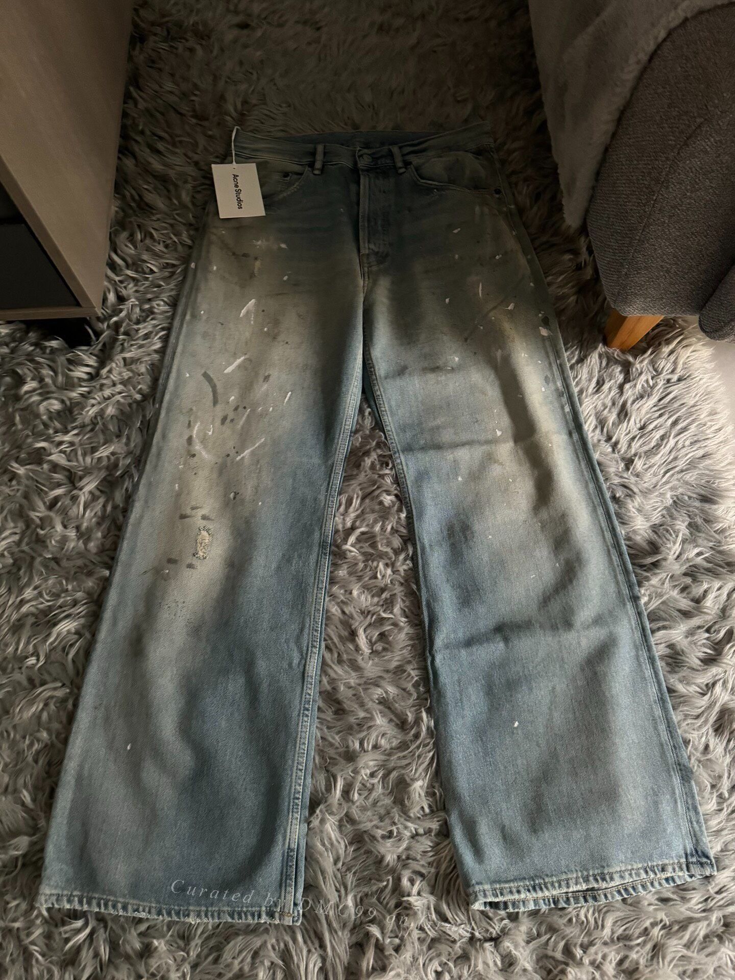 Acne Studios Acne Studios Light Blue Splatter Jeans Size US 30 / EU 46 - 1 Thumbnail