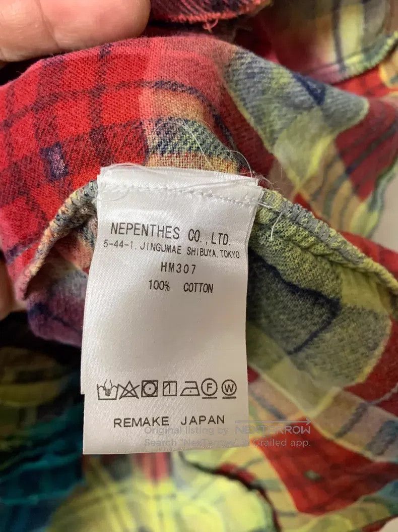 Needles Needles Flannel Large Plaid Patchwork Shirt Rainbow Tie-Dy Size US L / EU 52-54 / 3 - 4 Thumbnail
