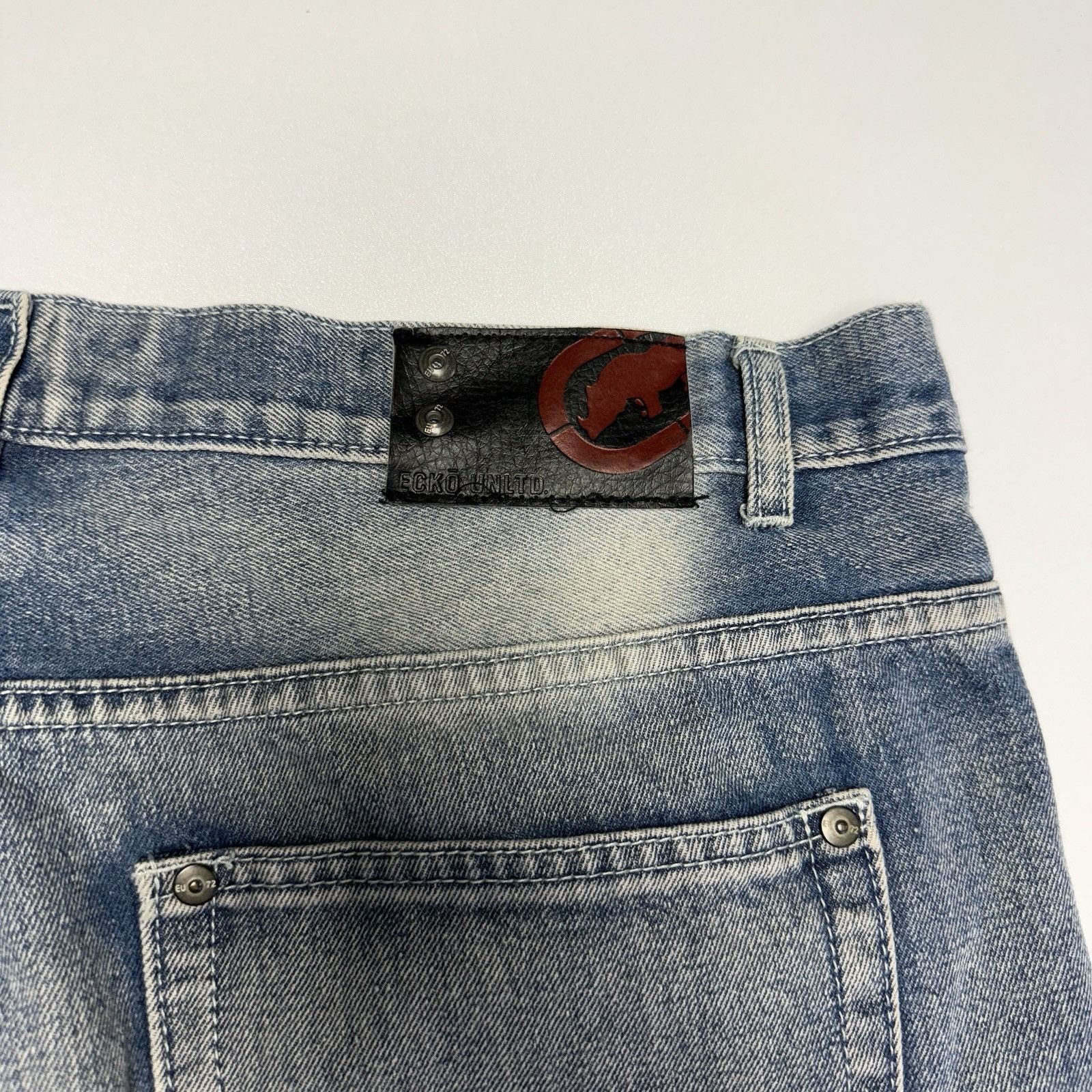 Ecko Unltd. × Vintage Ecko Unltd Baggy Y2K Jeans Mens 38x32 Blue Skate Grunge Size US 38 / EU 54 - 6 Thumbnail