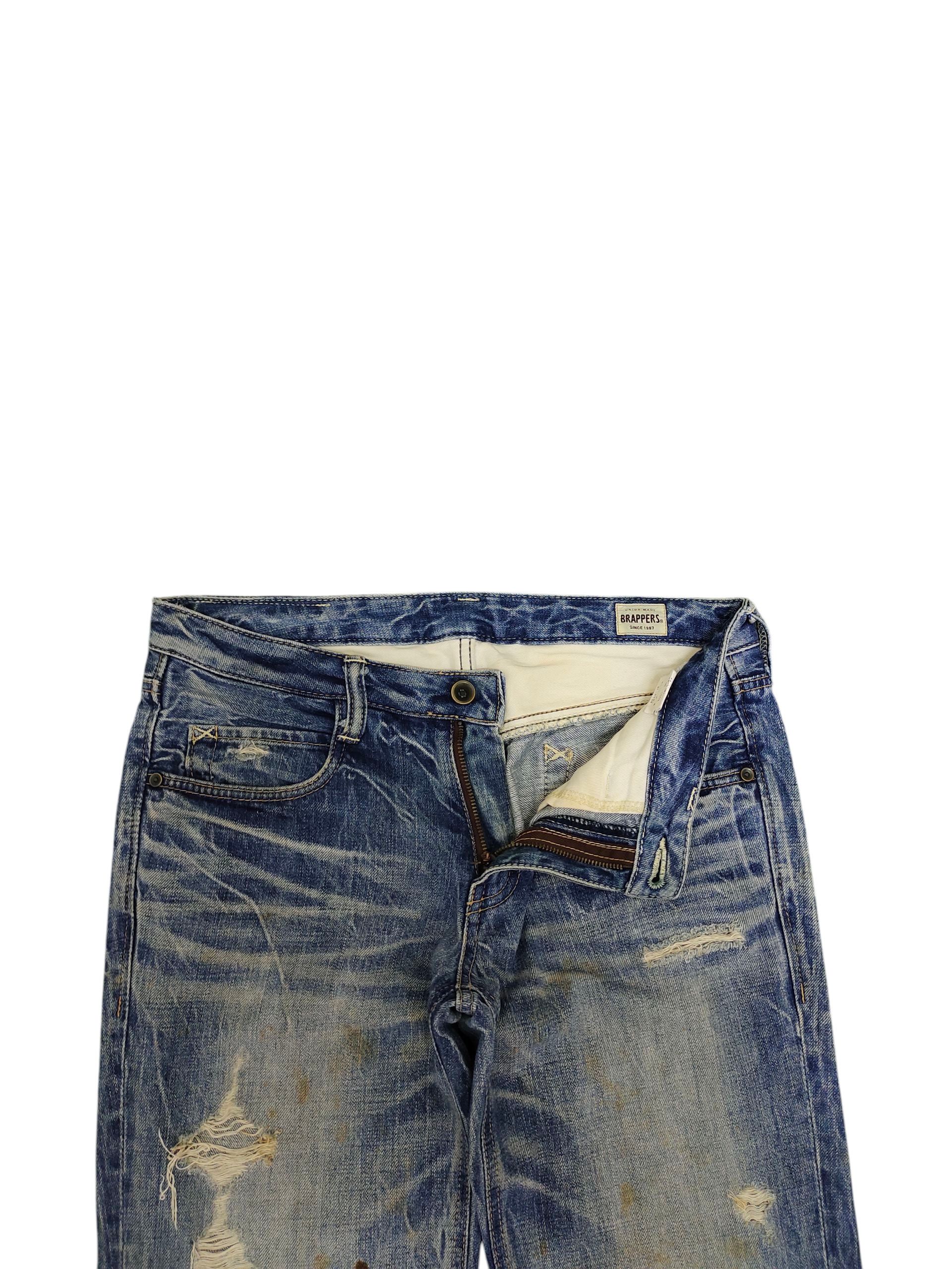 Kapital Distress Jeans Brappers Union Made Rusty Clawmark Grunge Size US 31 - 7 Thumbnail
