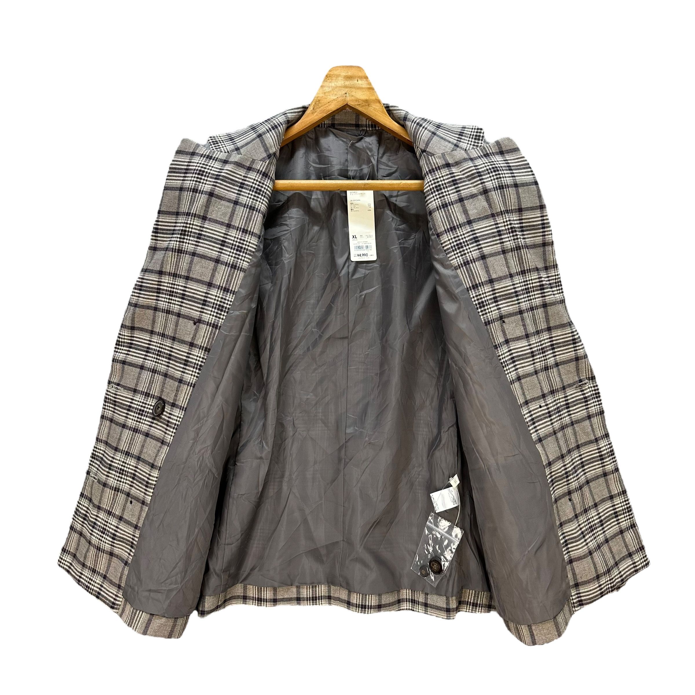 GU GU Double Breasted Tartan Suit Jacket Blazer #A68-1633 Size XL / US 12-14 / IT 48-50 - 6 Thumbnail