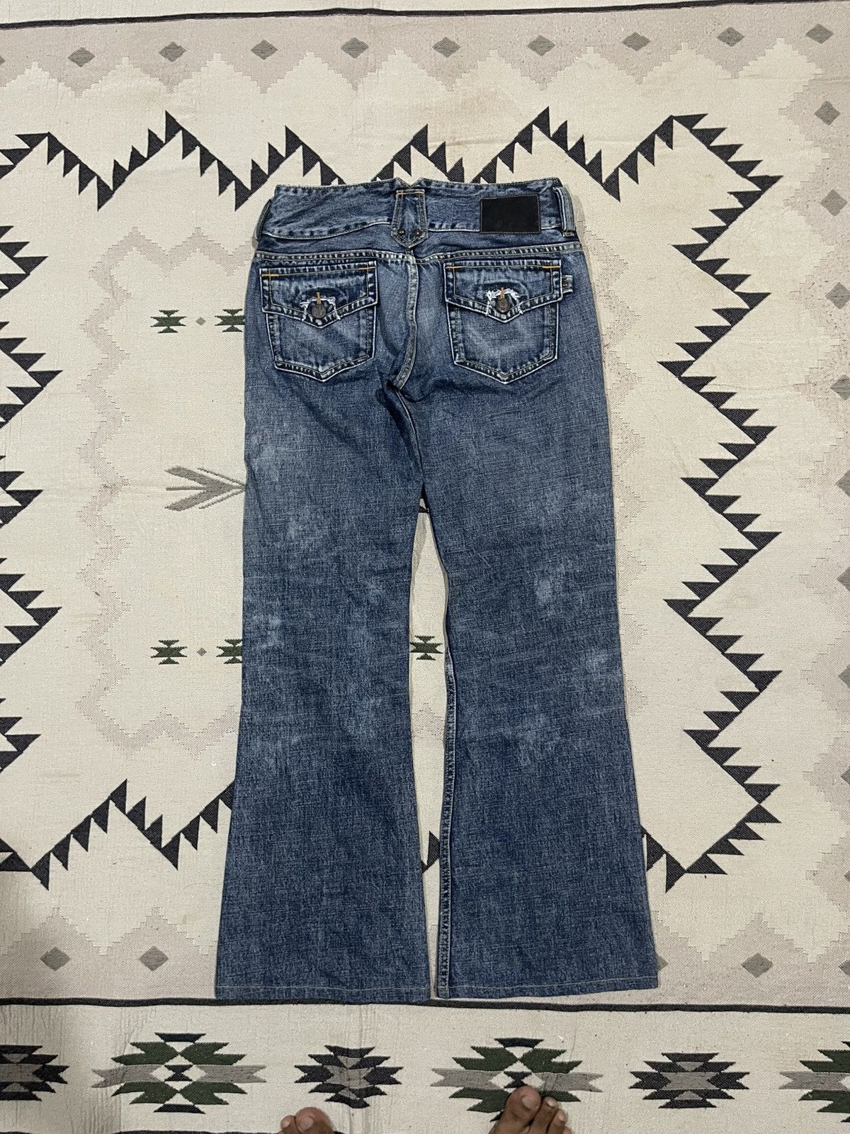 If Six Was Nine 2000s IF SIX WAS NINE STYLE MUDWASH FLARE DENIM JEANS Size 26" / US 2 / IT 38 - 15 Thumbnail