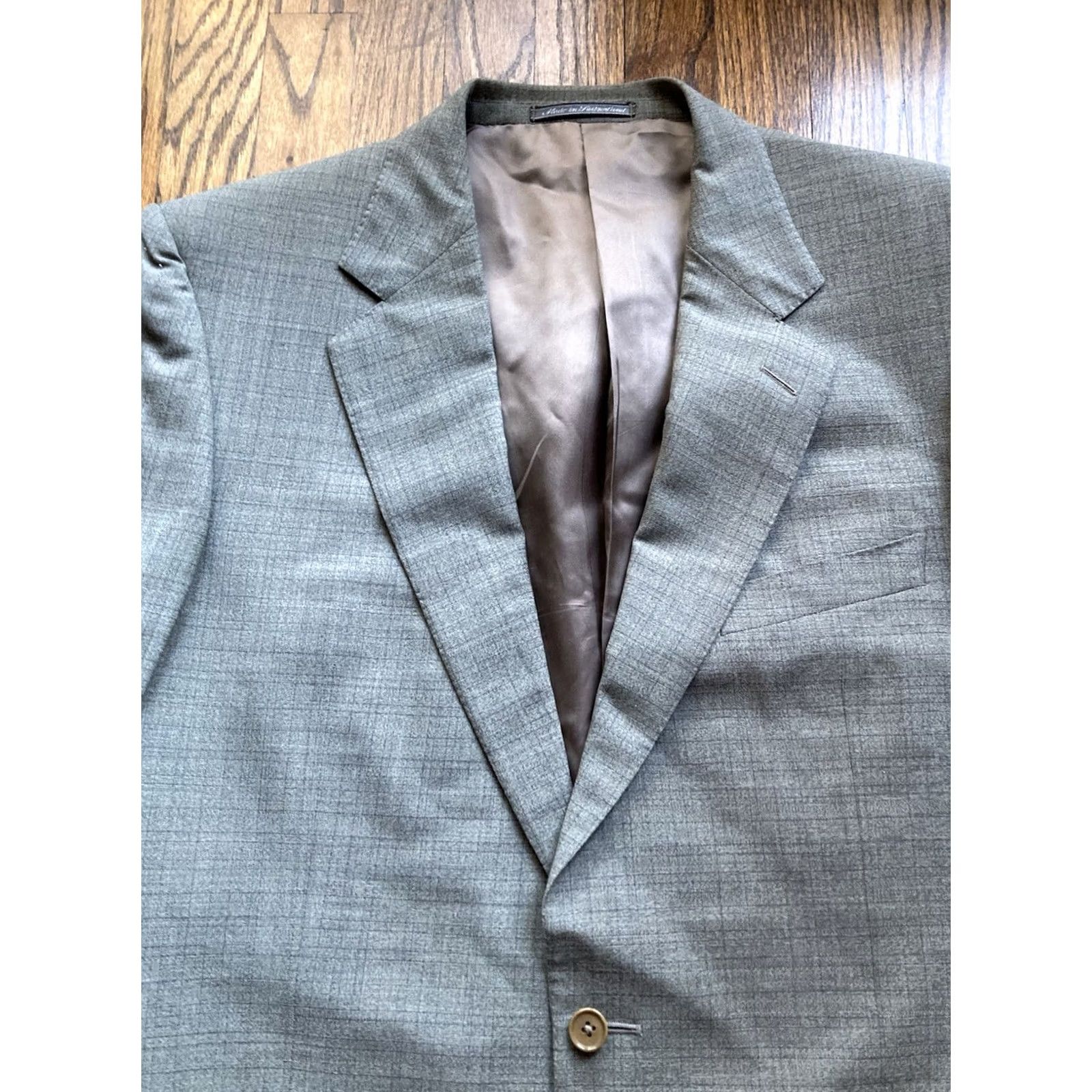 Ermenegildo Zegna Zegna Blazer Mens 44R Green Wool Jacket Regular 2 Piece Holes Note Switzerland Size 44R - 4 Thumbnail
