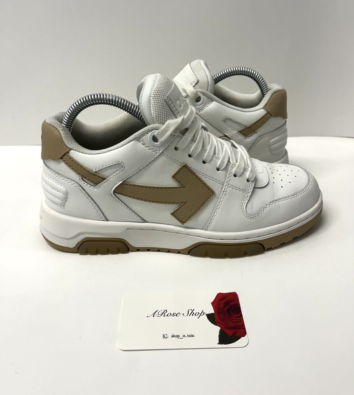 Off-White Off-White Out Of Office Calf Leather ‘White Beige’ Size: 38 Size US 8 / IT 38 - 1 Thumbnail