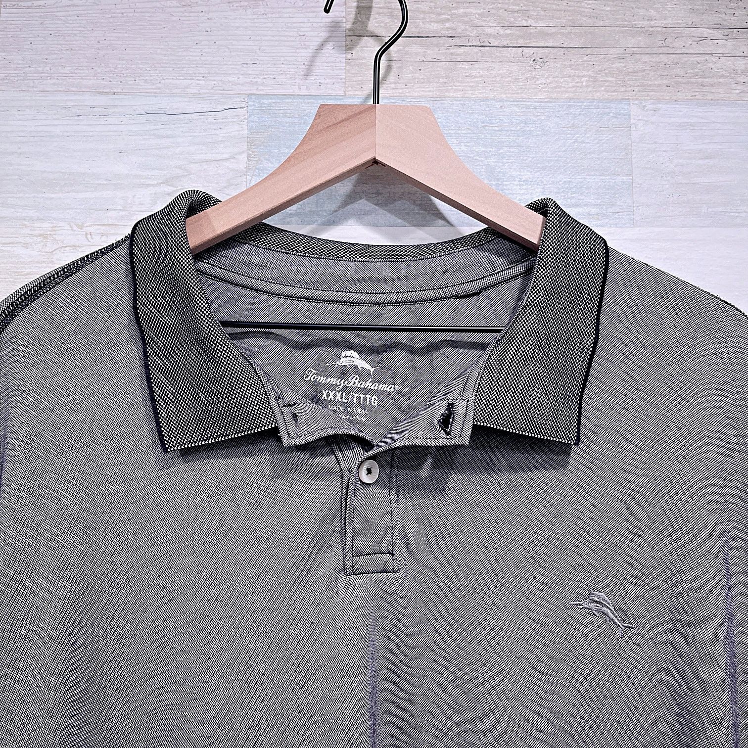 Tommy Bahama Tommy Bahama Supima Pique Polo Shirt Gray Black Mens XXXL Size US XXL / EU 58 / 5 - 2 Thumbnail