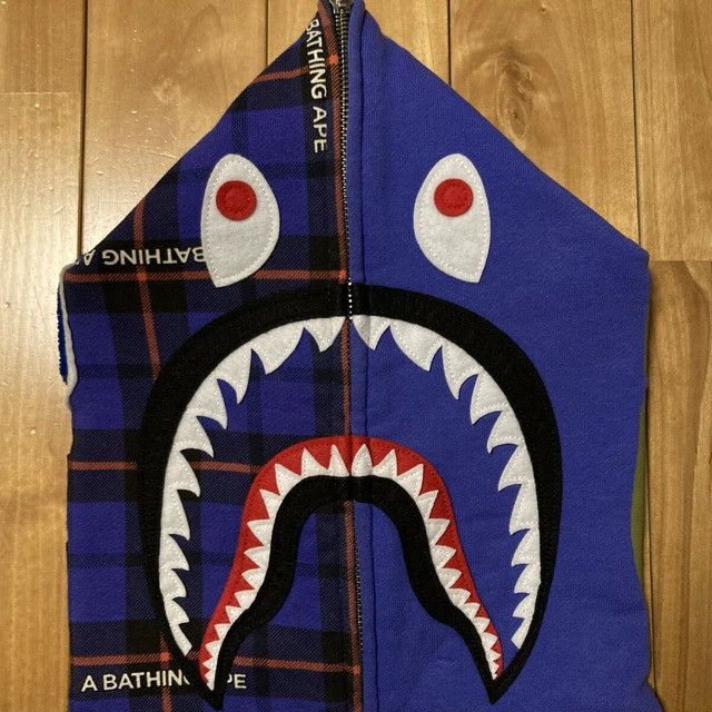 Bape BAPE Check Crazy Shark Full Zip Hoodie a bathing ape Size US XL / EU 56 / 4 - 3 Thumbnail