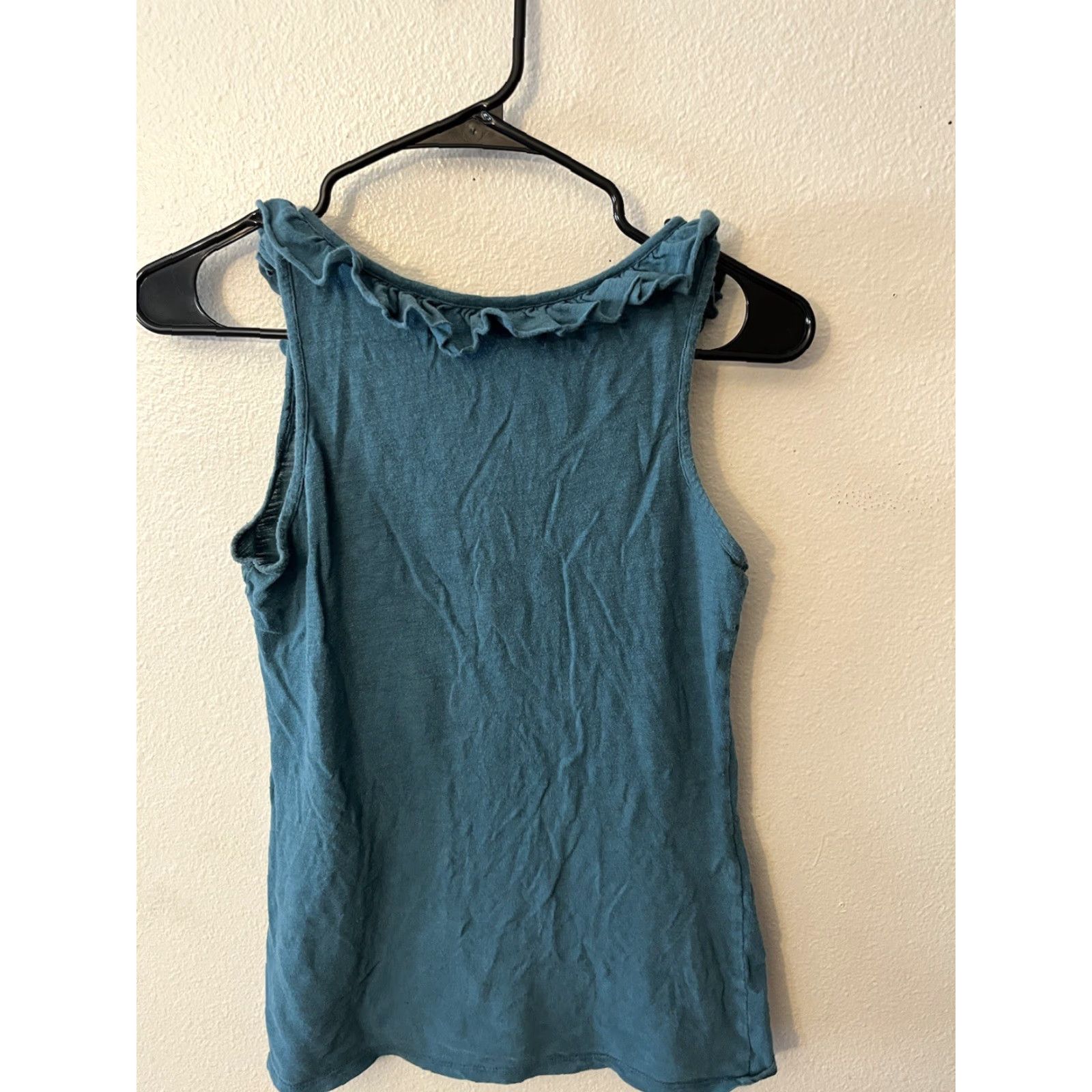 American Eagle Outfitters American Eagle Outfitters Tunic Tank Top Ruffle V-Neck Sleeveless Teal Retro Size S Boho Beach Bohemian Fairy Casual Travel Size S / US 4 / IT 40 - 3 Thumbnail