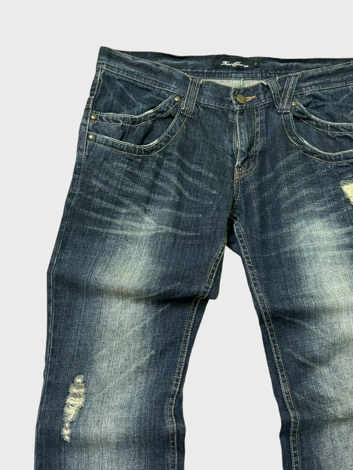 Japanese Brand Root Three Japan Muddy Wash Flared Denim Pants Size US 33 - 4 Thumbnail