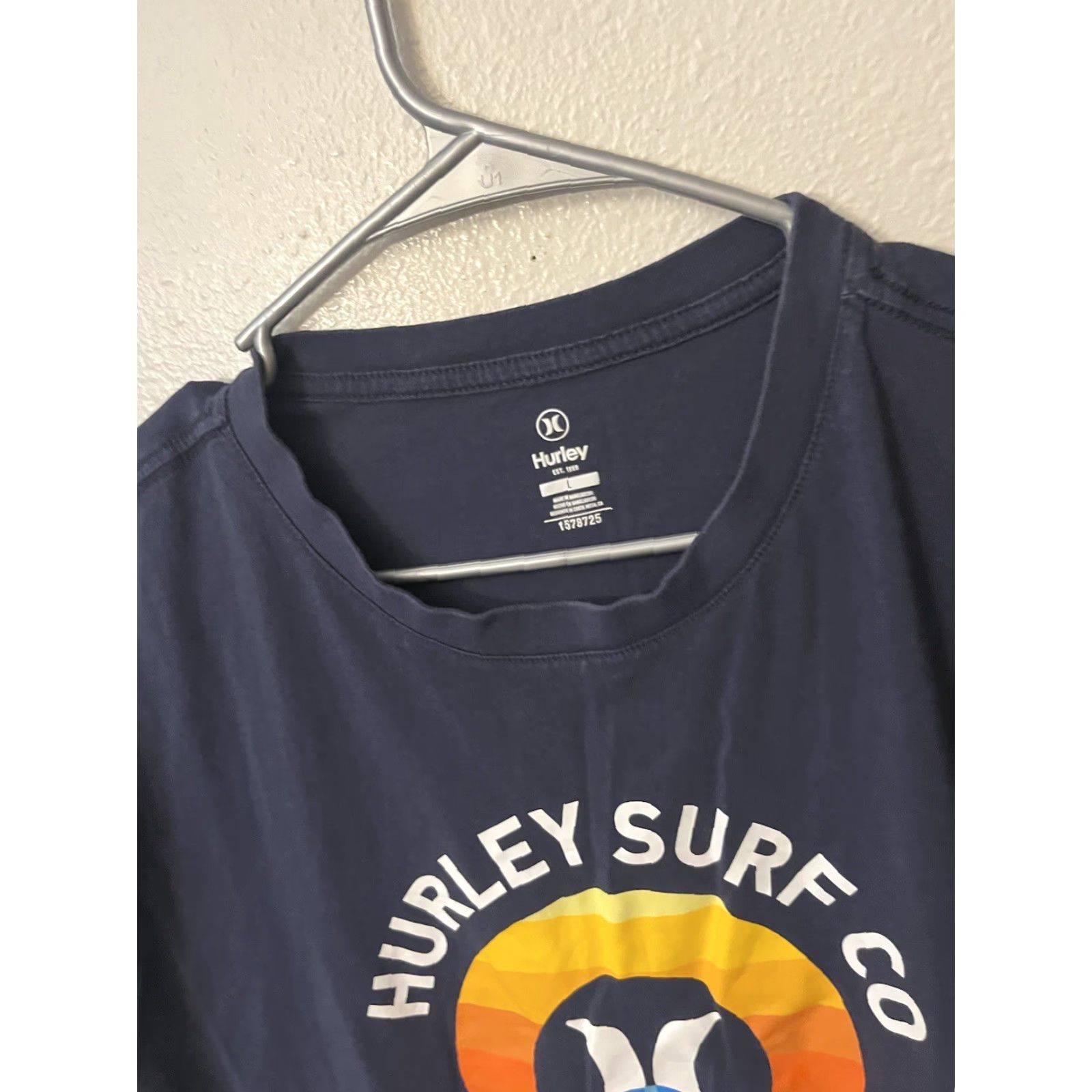 Hurley Hurley T-Shirt Men's Short Sleeve Logo Crew Neck Blue Large Graphic Regular Fit Cotton Casual Surfing Sports California Logo Summer 2010s Mens Size US L / EU 52-54 / 3 - 2 Thumbnail
