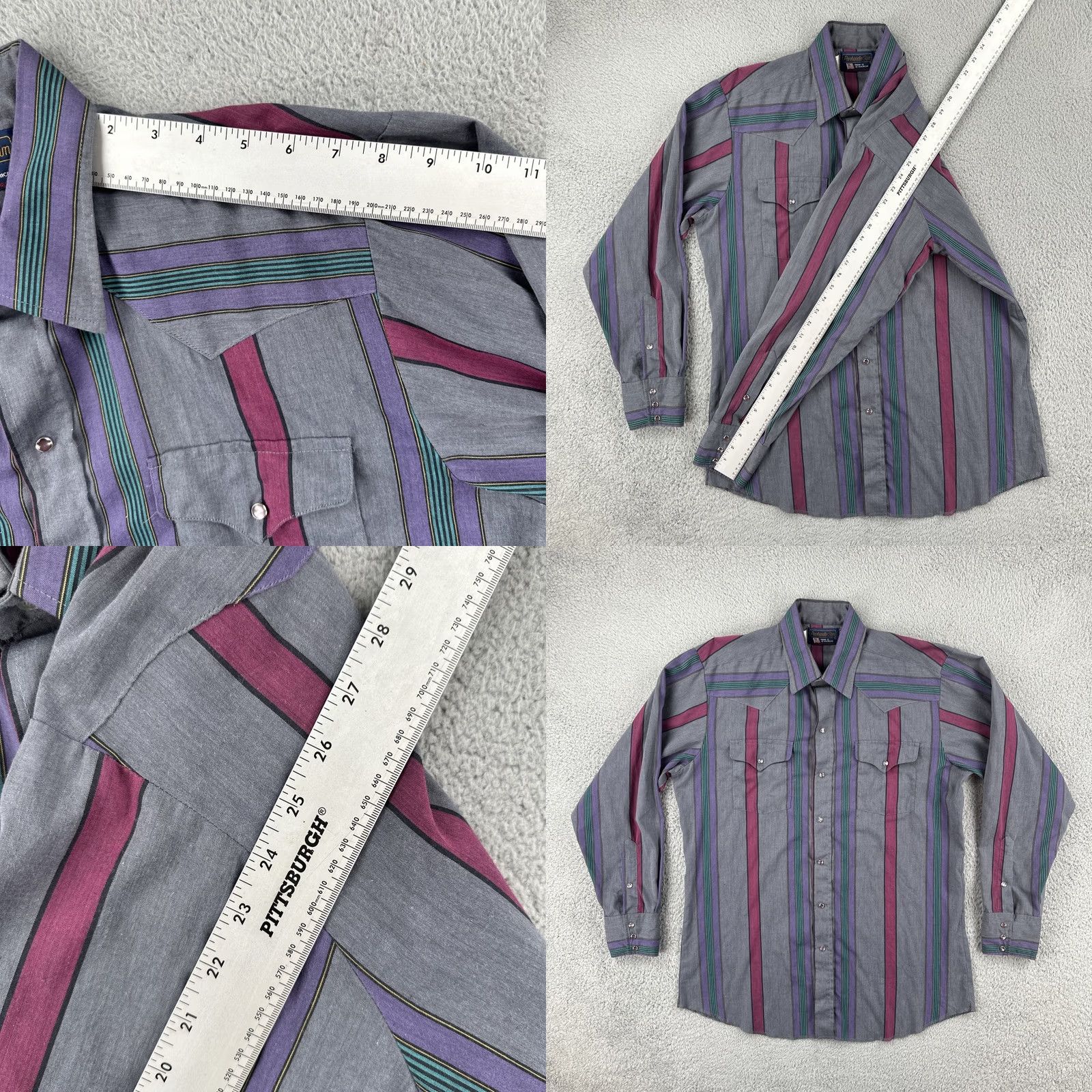Vintage VINTAGE Panhandle Slim Shirt Western XL Long Sleeve Pearl Snap Made In USA 1990s Rockabilly Cowboy Shirt Mens Size US XL / EU 56 / 4 - 9 Thumbnail