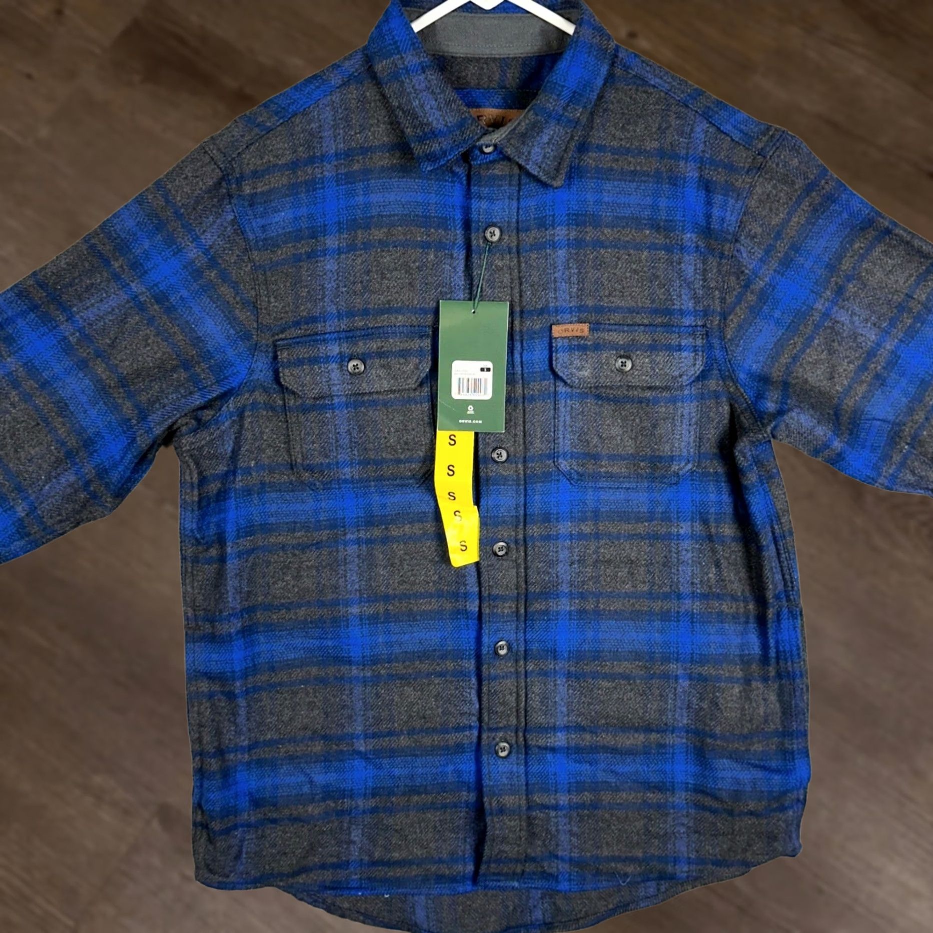 Orvis Orvis Shirt Mens Small Blue Plaid Flannel Button-Up Long Sleeve Pockets Blue Grey Charcoal Fall Winter Spring Casual Workwear Travel Size US S / EU 44-46 / 1 - 1 Thumbnail