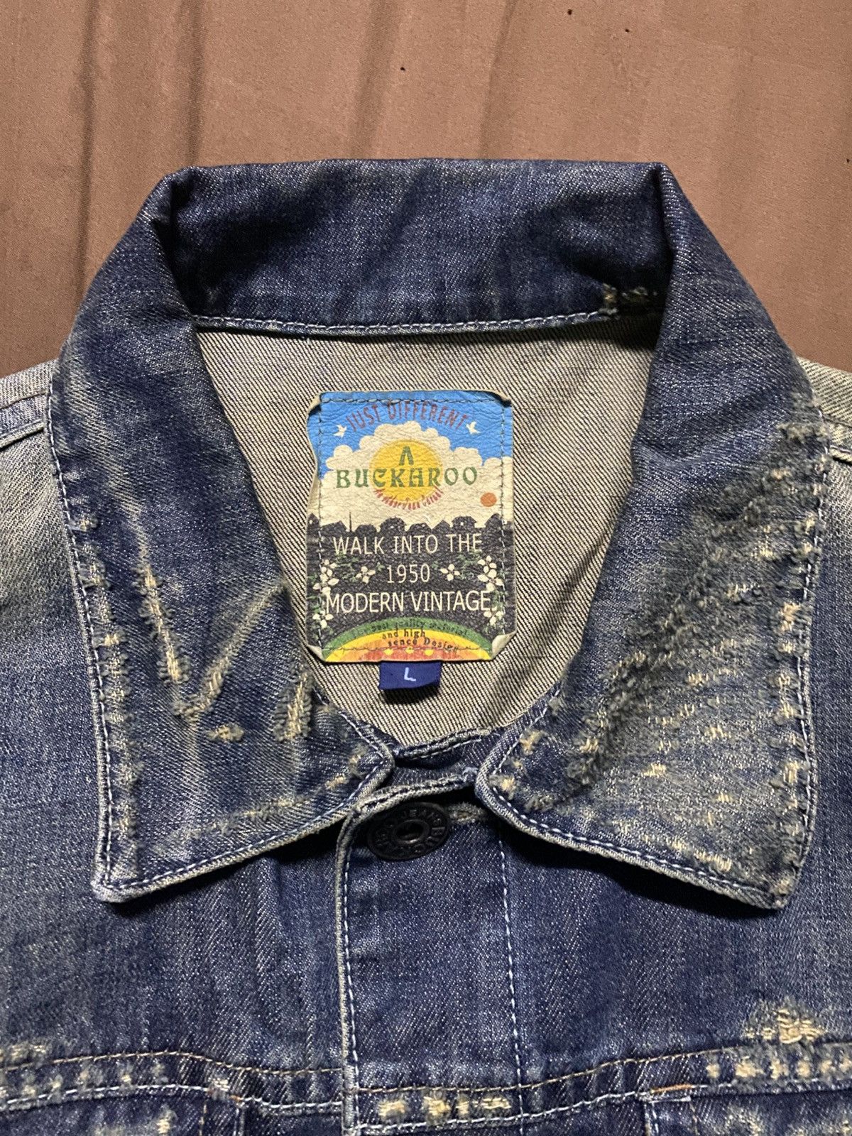 BUCKAROO ❗️OFFER❗️Buckaroo Skulls Backhit Distressed Denim Jacket Size US L / EU 52-54 / 3 - 5 Thumbnail