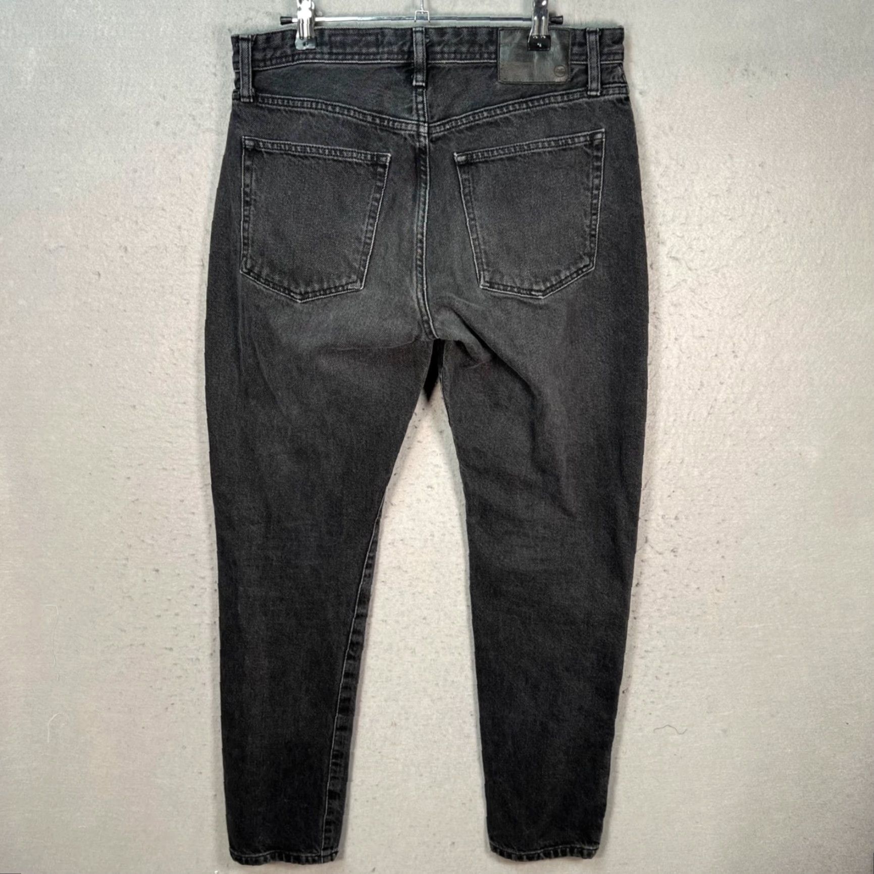 Denime AG Adriano Goldschmied Jeans Slim 32x31 Denim Black 100% Cotton Vintage? No, 5-Pocket Mens Straight Rise Mid Dark Wash Zip Button Shirt? Size US 32 / EU 48 - 2 Thumbnail