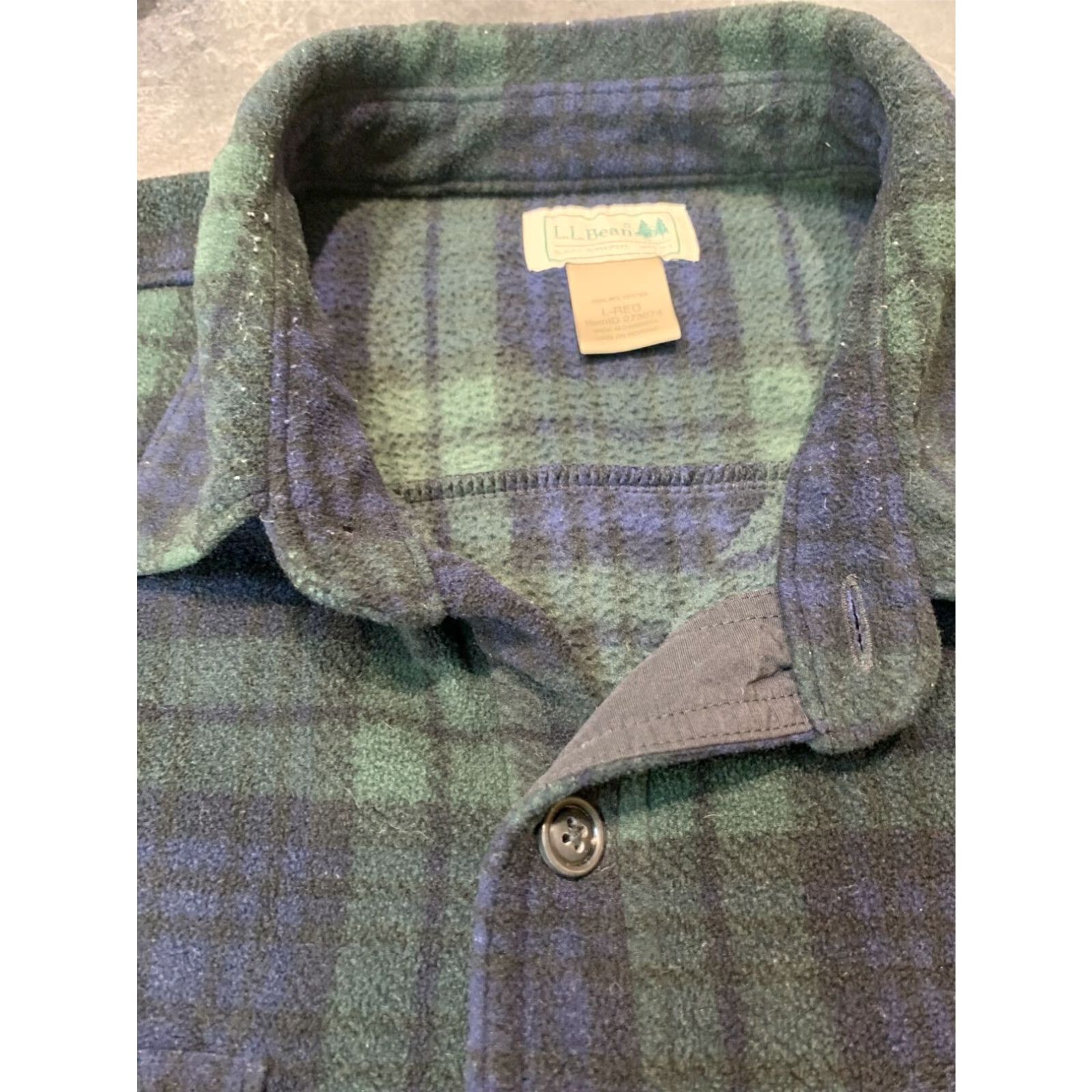 Vintage L.L. Bean Mens Long Sleeve Flannel Shirt Plaid Blue Green Button Up Adult Large Size US L / EU 52-54 / 3 - 5 Thumbnail