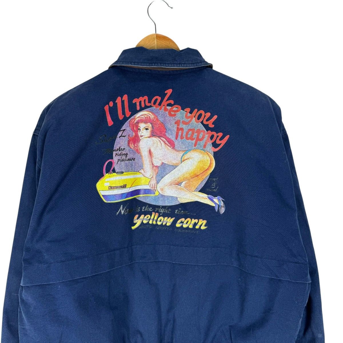 YELLOW CORN 🌟YELLOW CORN KAWASAKI SEXY GURL RACING JACKET Size US L / EU 52-54 / 3 - 6 Thumbnail