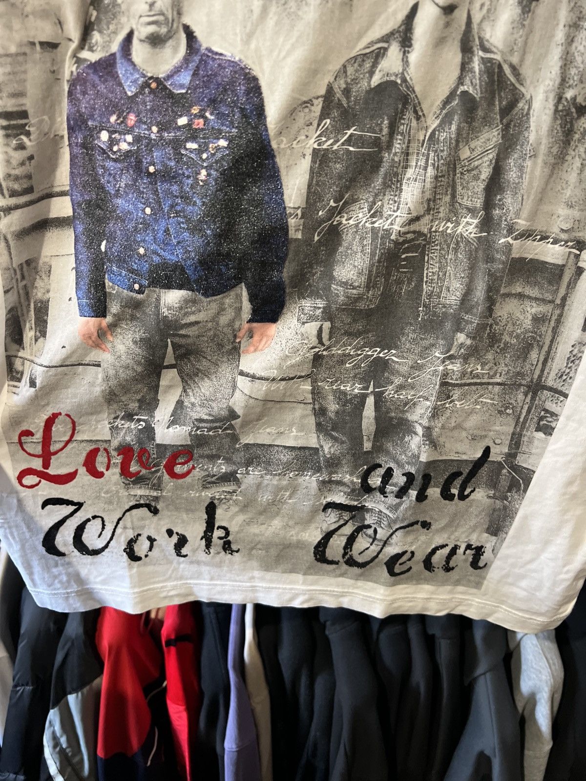 Diesel VINTAGE DIESEL LOVE AND WORKWEAR GRAPHIC AOP T SHIRT 90’S Size US M / EU 48-50 / 2 - 2 Thumbnail