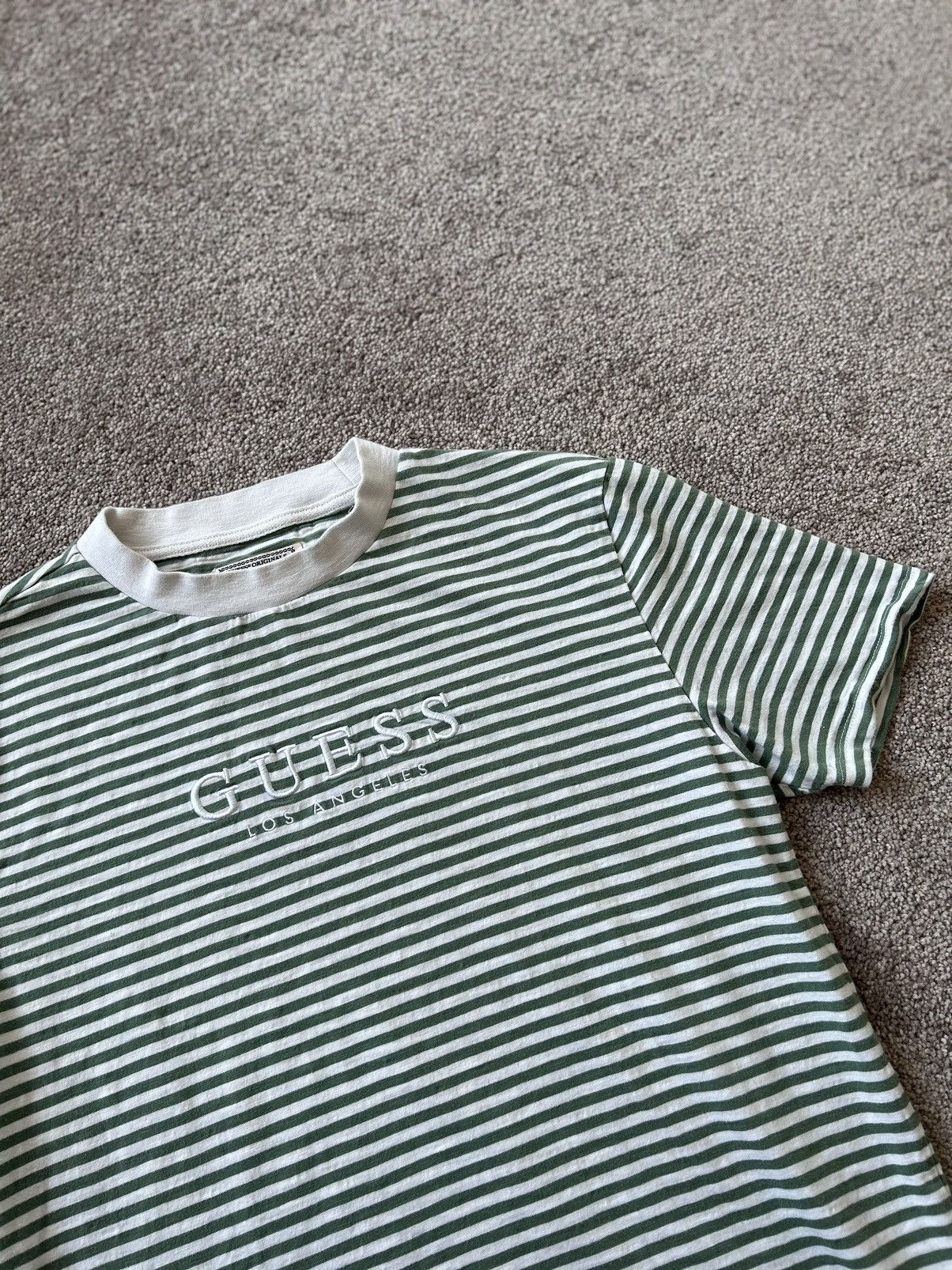 Guess × Vintage Vintage Guess Olive OG Stripes Tee Size US S / EU 44-46 / 1 - 2 Thumbnail