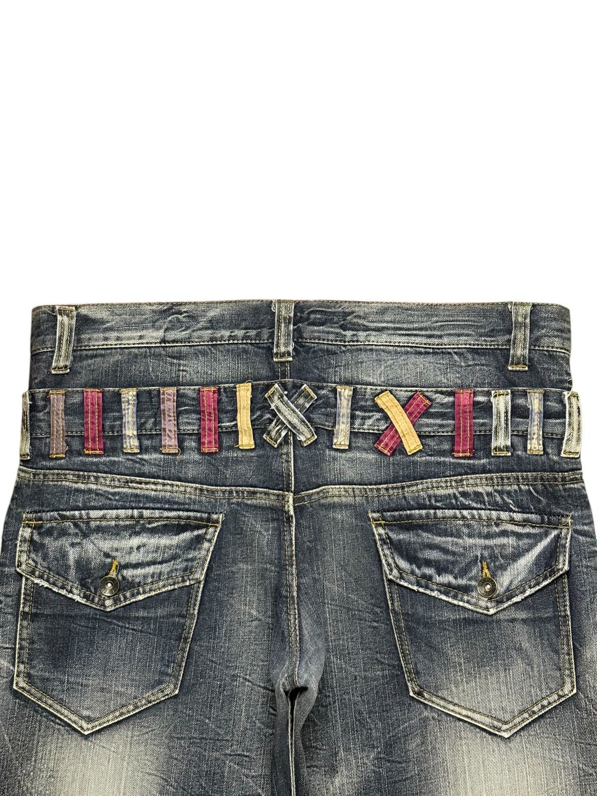 Japanese Brand Vintage Blow By Blue Rusty Wash Double Waist Baggy Jeans Size US 36 / EU 52 - 8 Thumbnail