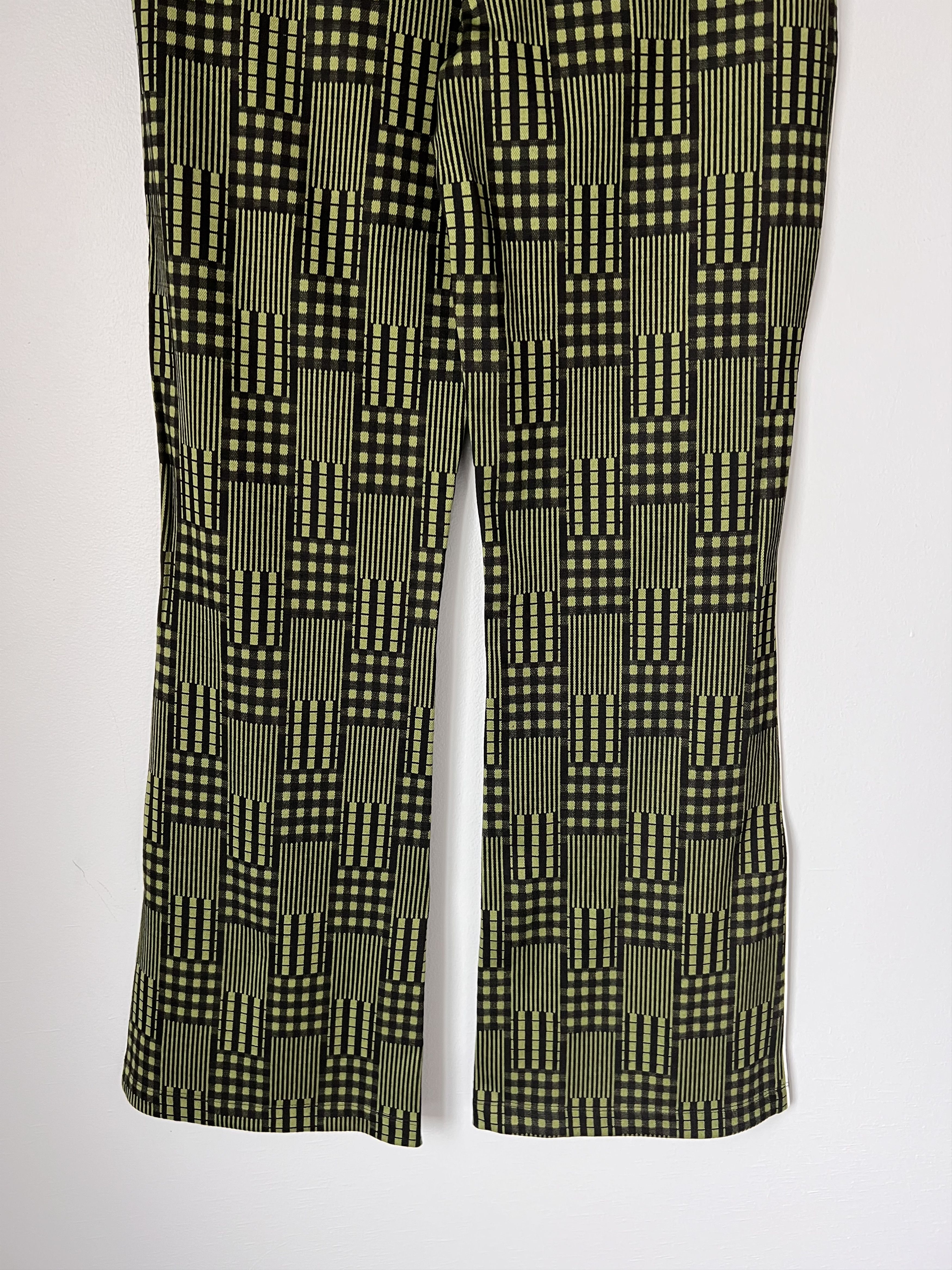 Marni Marni Flared Check Jersey Pants in Grass Green Size US 34 / EU 50 - 7 Thumbnail