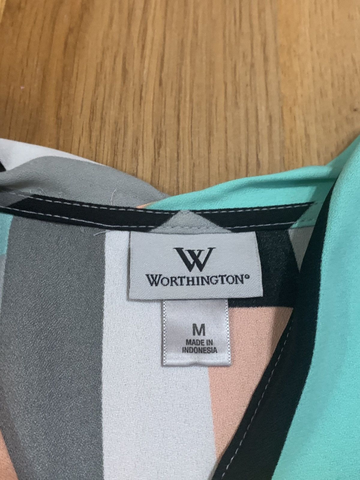 Worthington SzM- Worthington Colorblock Retro Style Button Up Blouse Size M / US 6-8 / IT 42-44 - 17 Thumbnail