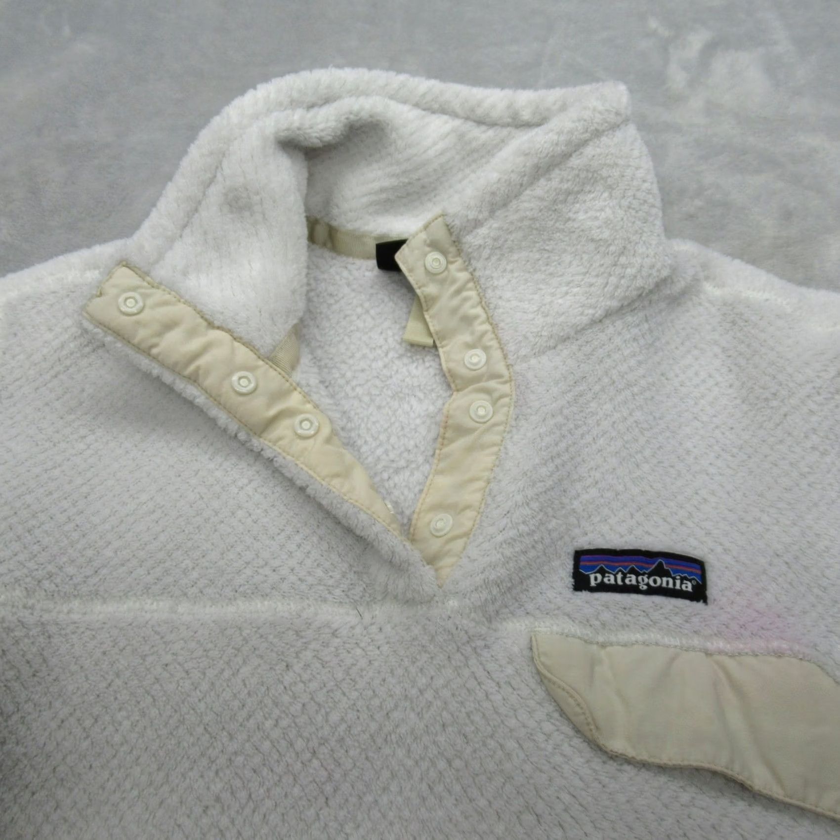 Patagonia Patagonia Pullover Womens M White Snap Fleece Women Tool Super Soft Waffle READ Size M / US 6-8 / IT 42-44 - 5 Thumbnail