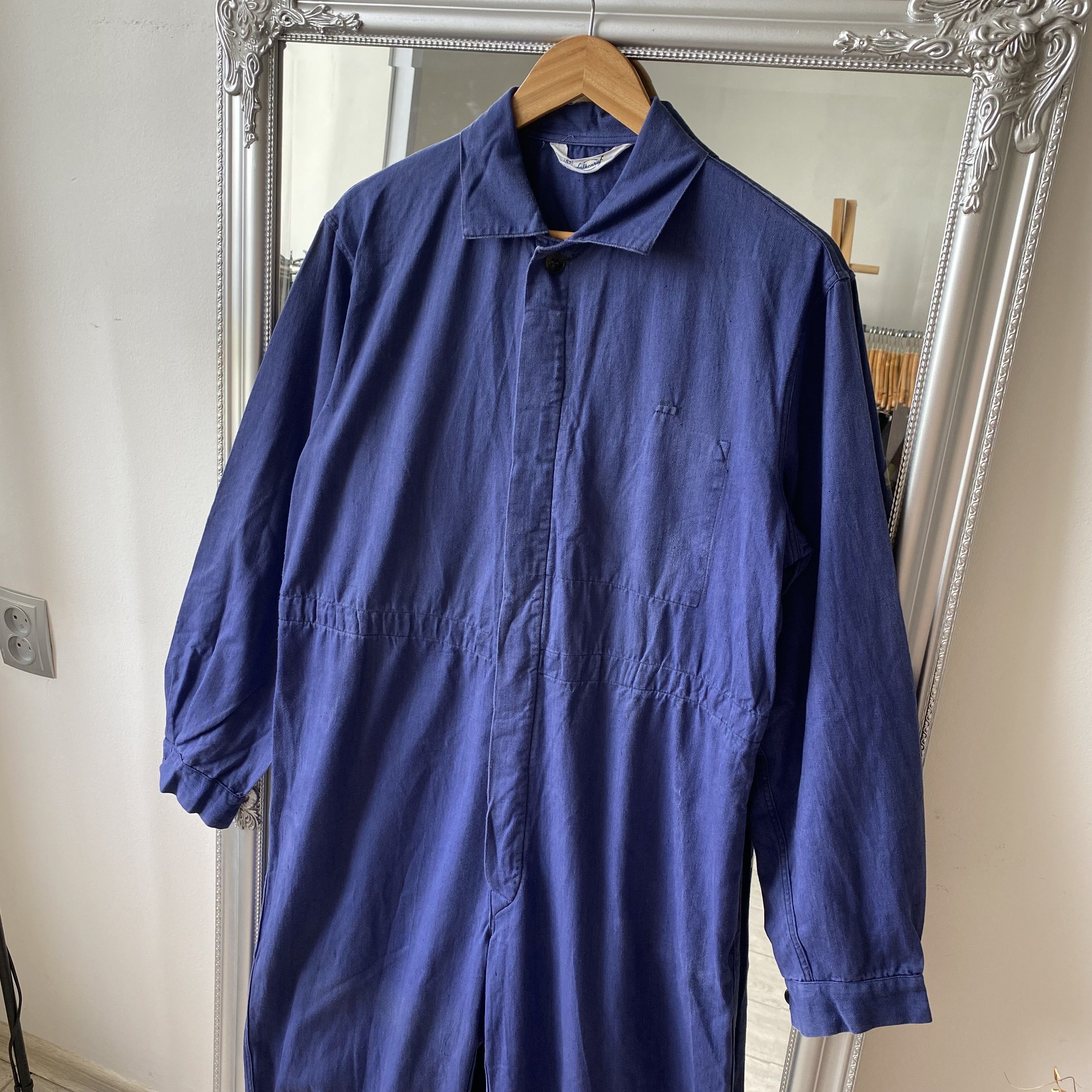 Le Laboureur ⚙️ Vintage 80s Sanfor Faded French Coverall Jumpsuit Vetra Size US 32 / EU 48 - 2 Thumbnail